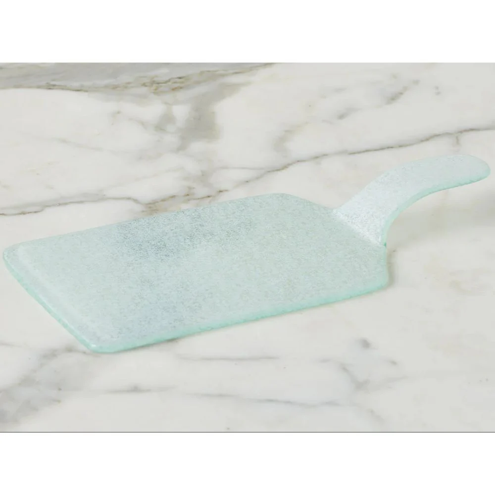 Mini Rectangle Glass Cheese Tray, White