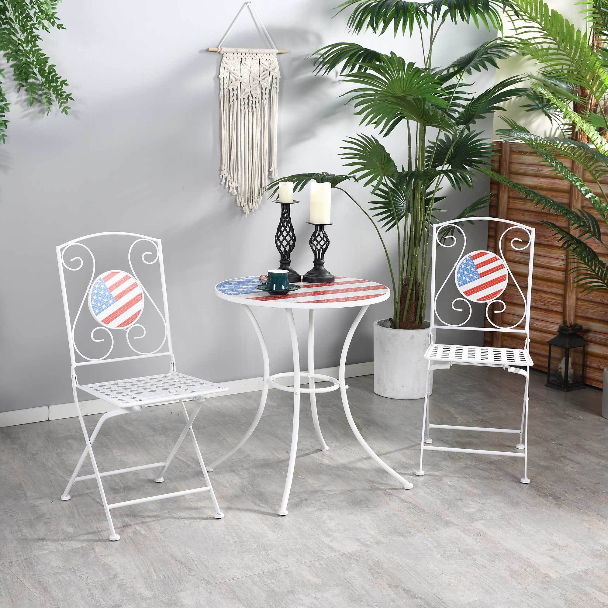 3 Piece Mosaic Americana Patio Bistro Set
