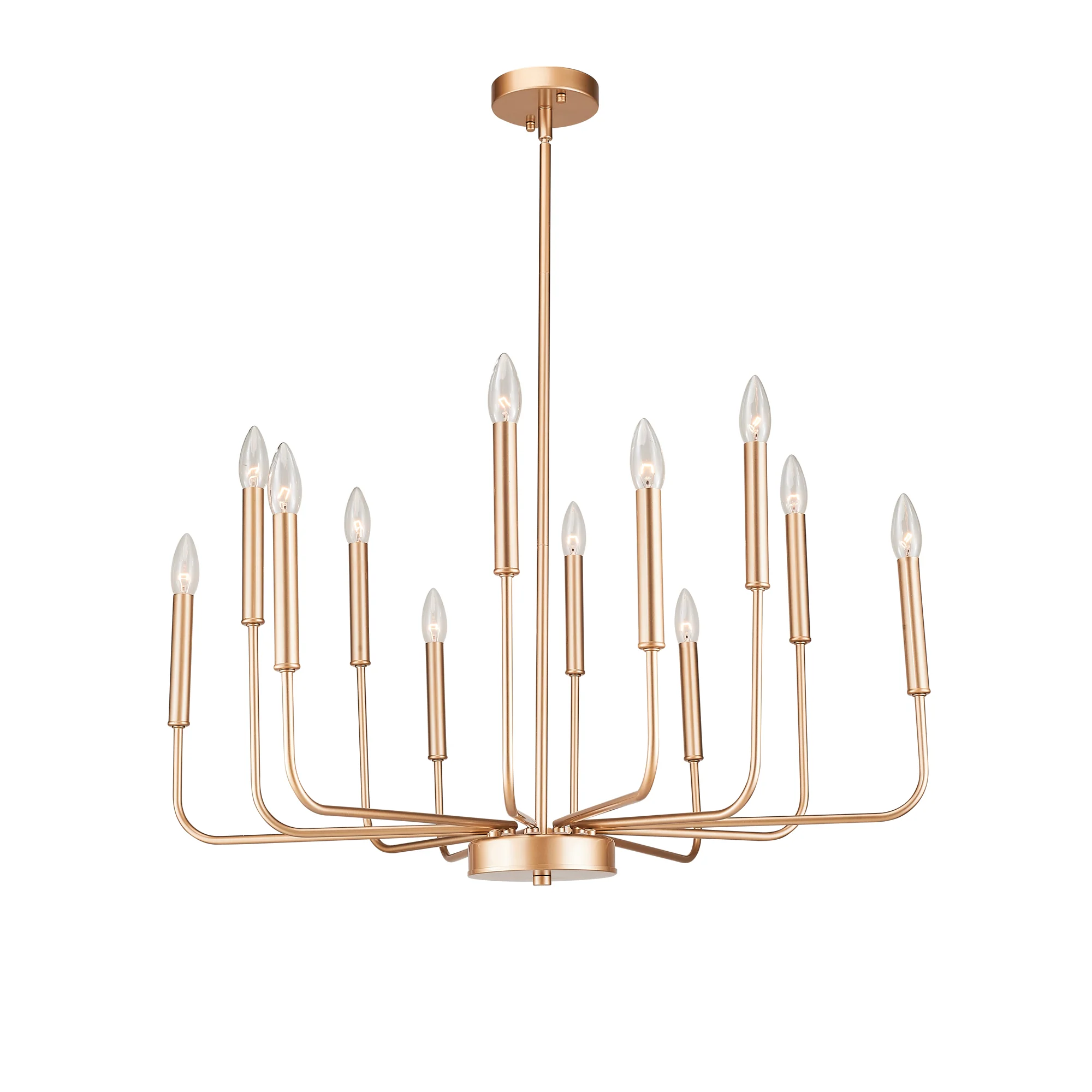 12-Light Pendant Light with Adjustable Height and Candle Hanger Design