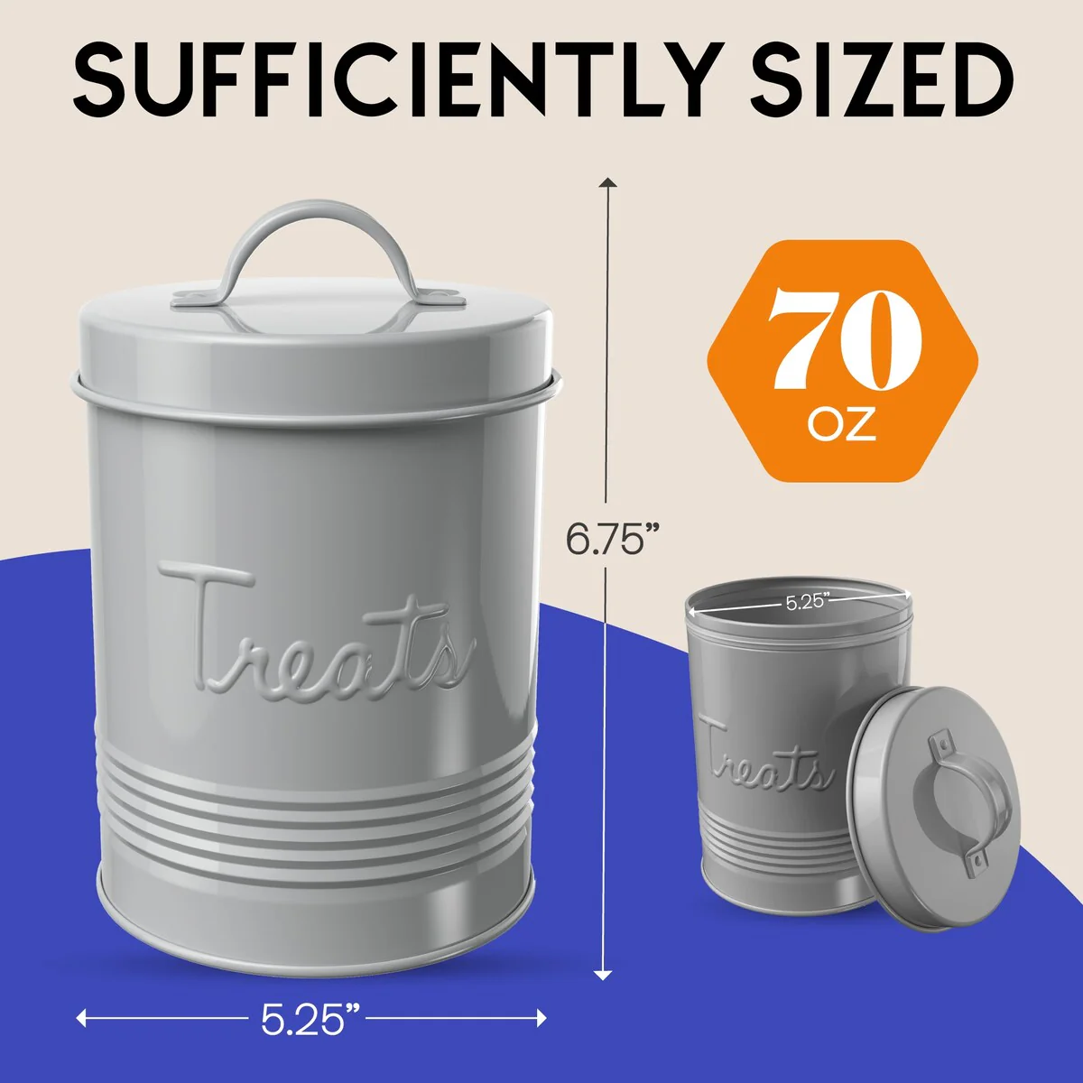 Amici Home Retro Treats Storage Canister With Lid for Pet Food
