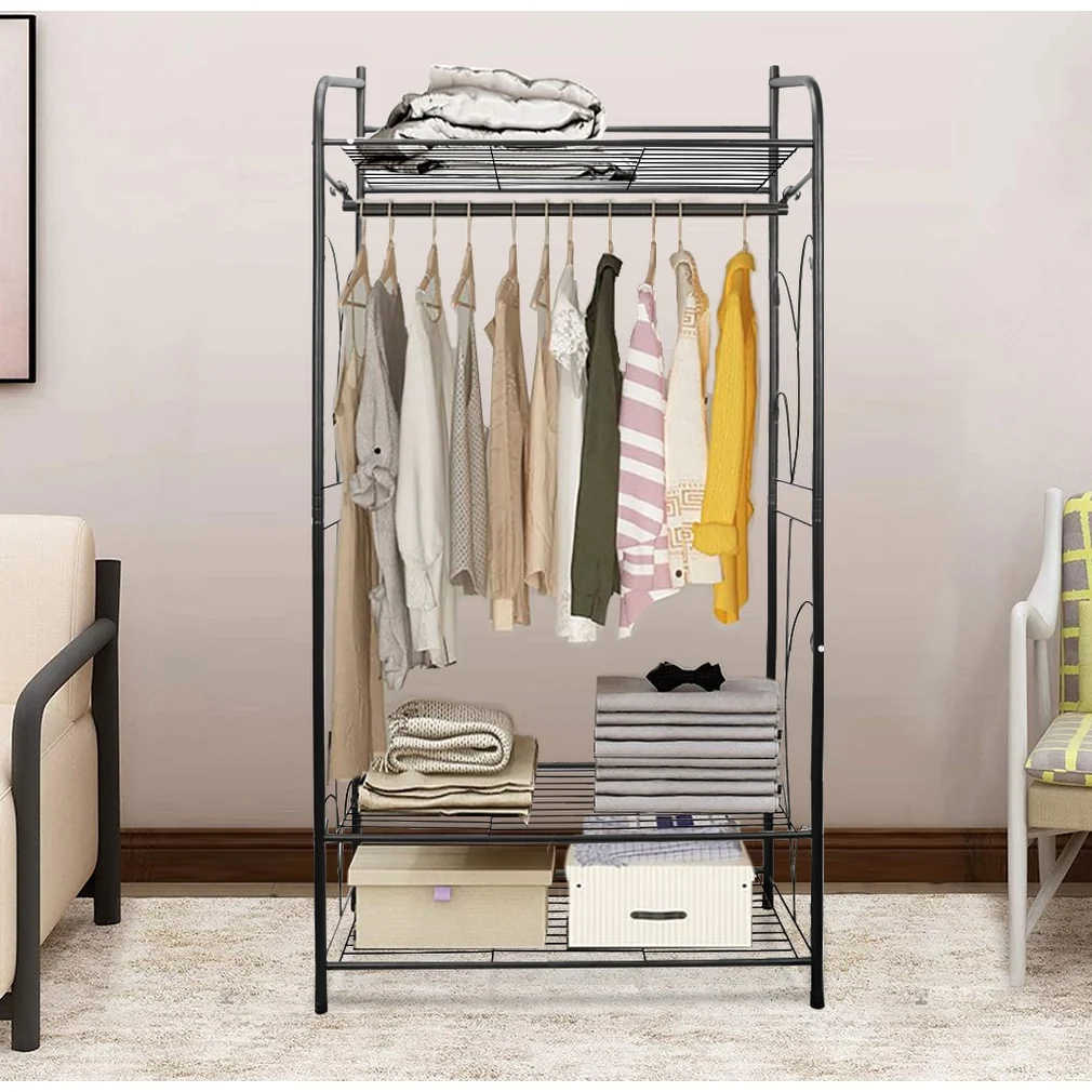 Garment Stand 3 Tiers Clothes Rack Wire Shelving Freestanding Closet - 31x14.2x63.3 inch