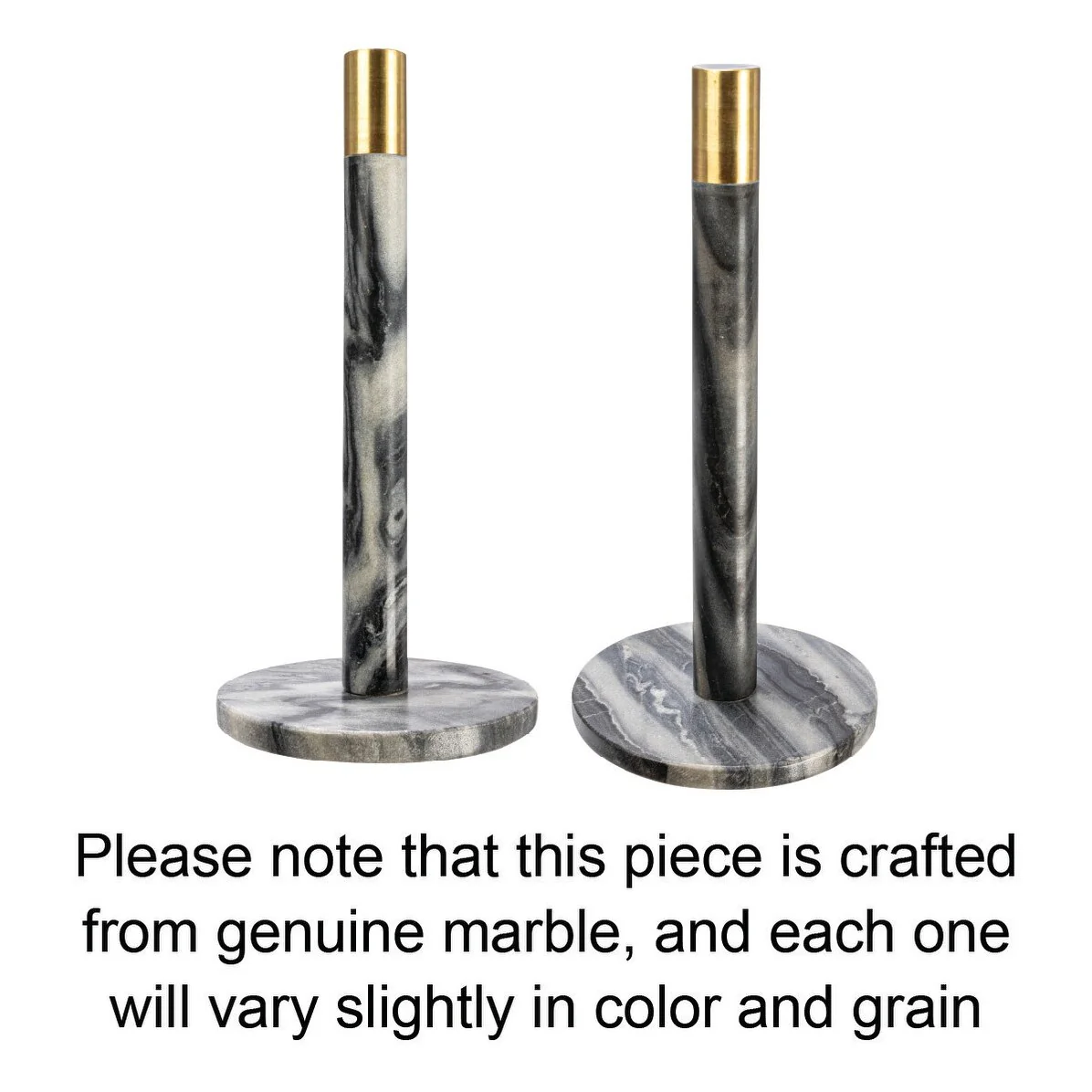 Marble Paper Towel Holder with Brass Accent Band