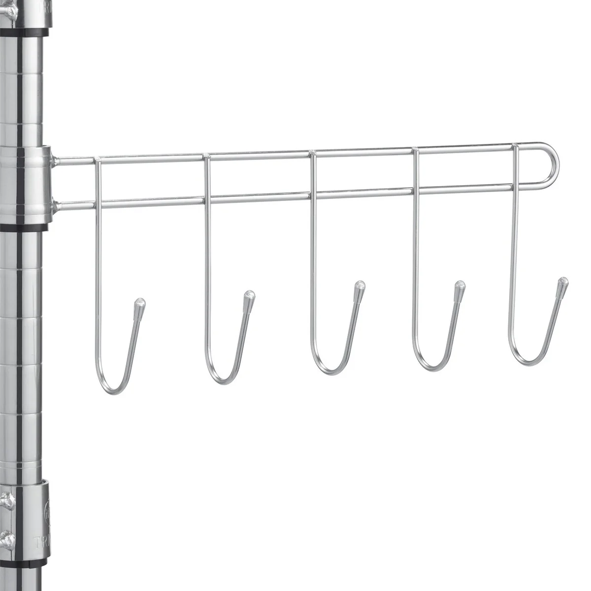 TRINITY EcoStorage® 5-Tier 18x18x56.5 Commercial Square Rack w/ Wheels, NSF, Chrome