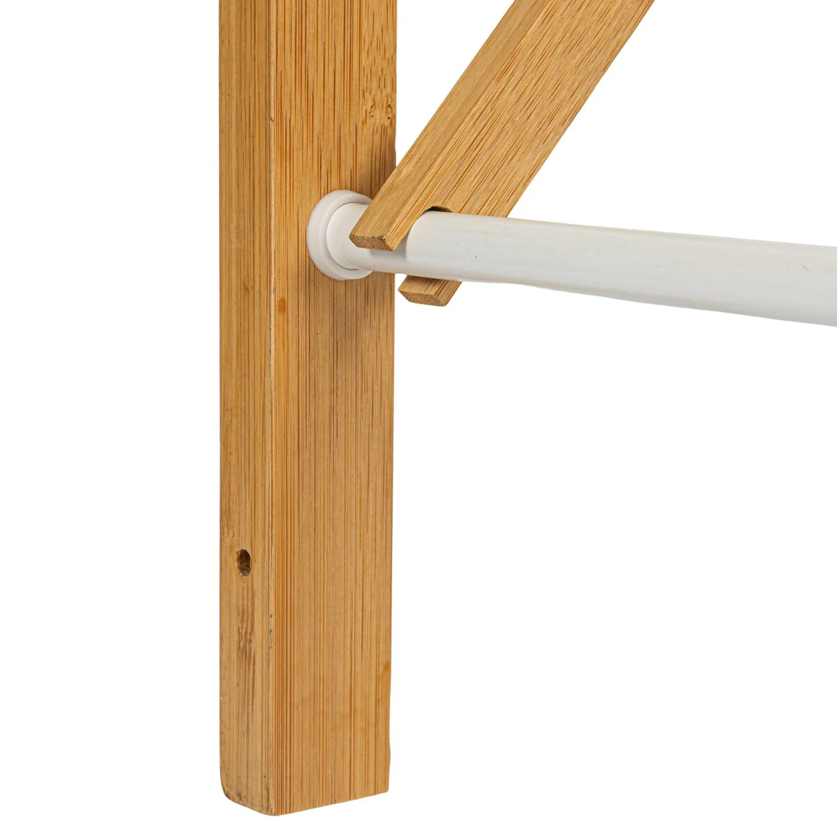 Household Essentials Bamboo and Metal Wall Mount Extendable Drying Rack with 8 Dowels - 28.0