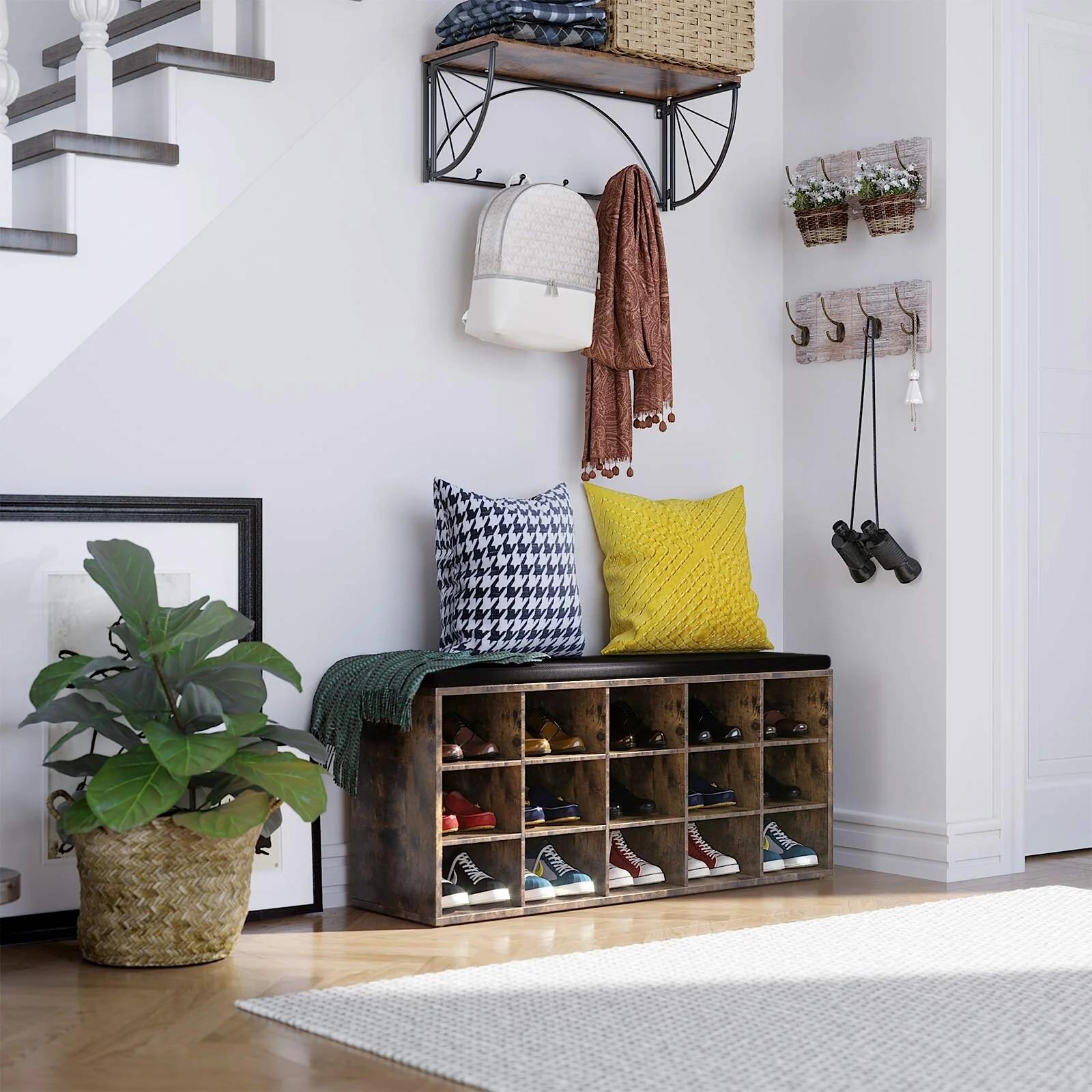 VASAGLE Shoe Bench with Cushion