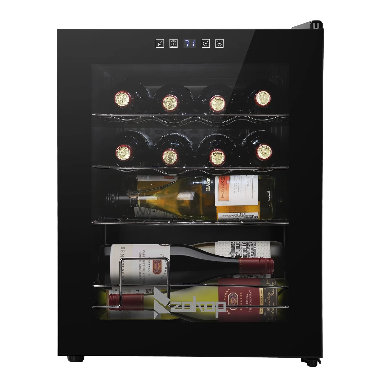 ZOKOP AC 115V /60Hz 1.8Cu.Ft/2.8Cu.Ft Compressor Wine Cabinet Wine Rack Black