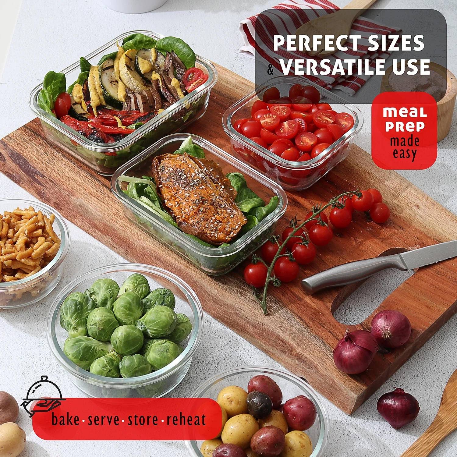 Eatex Glass Food Storage Containers with Lids