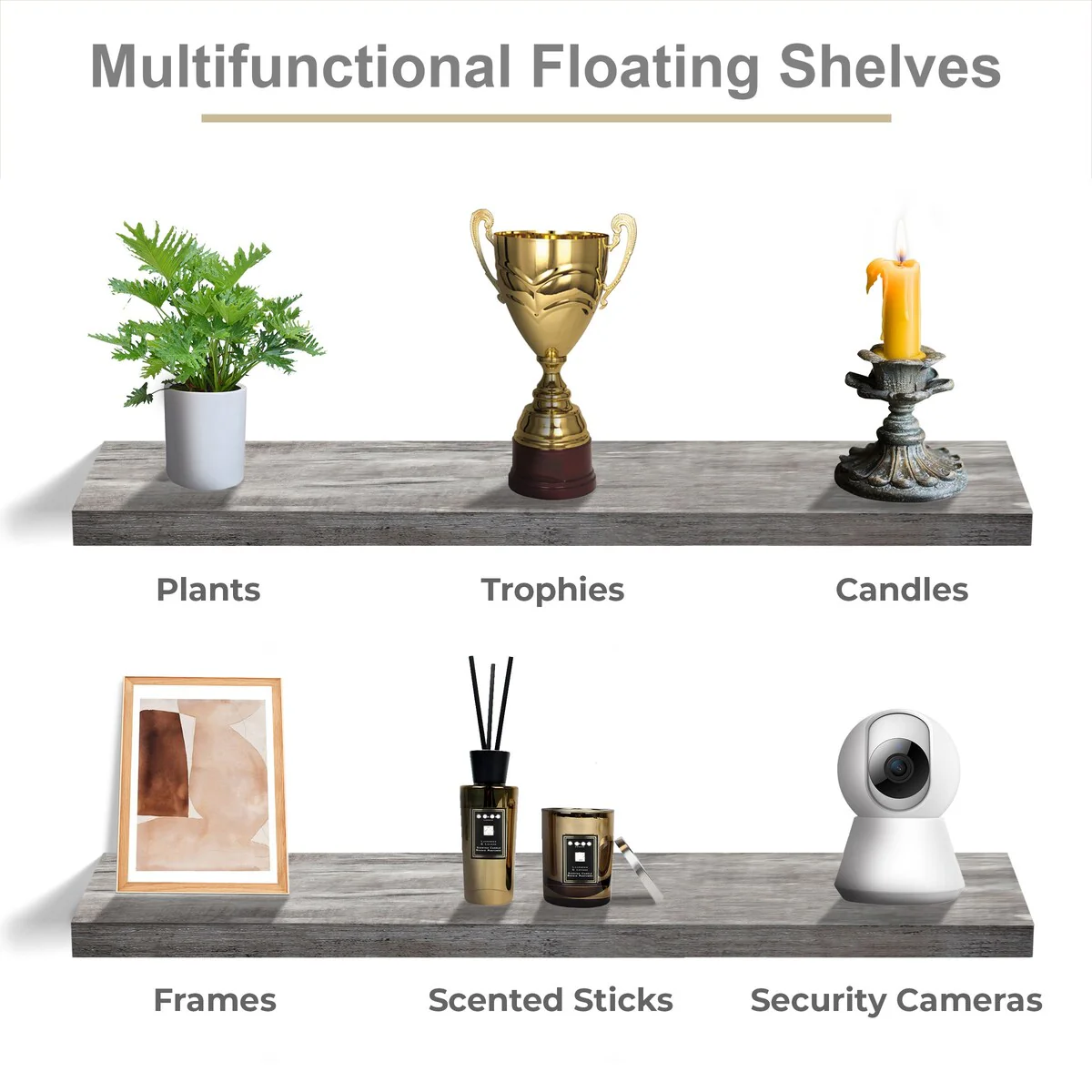 Sorbus Long Floating Shelves for Wall Set of 2 - 35
