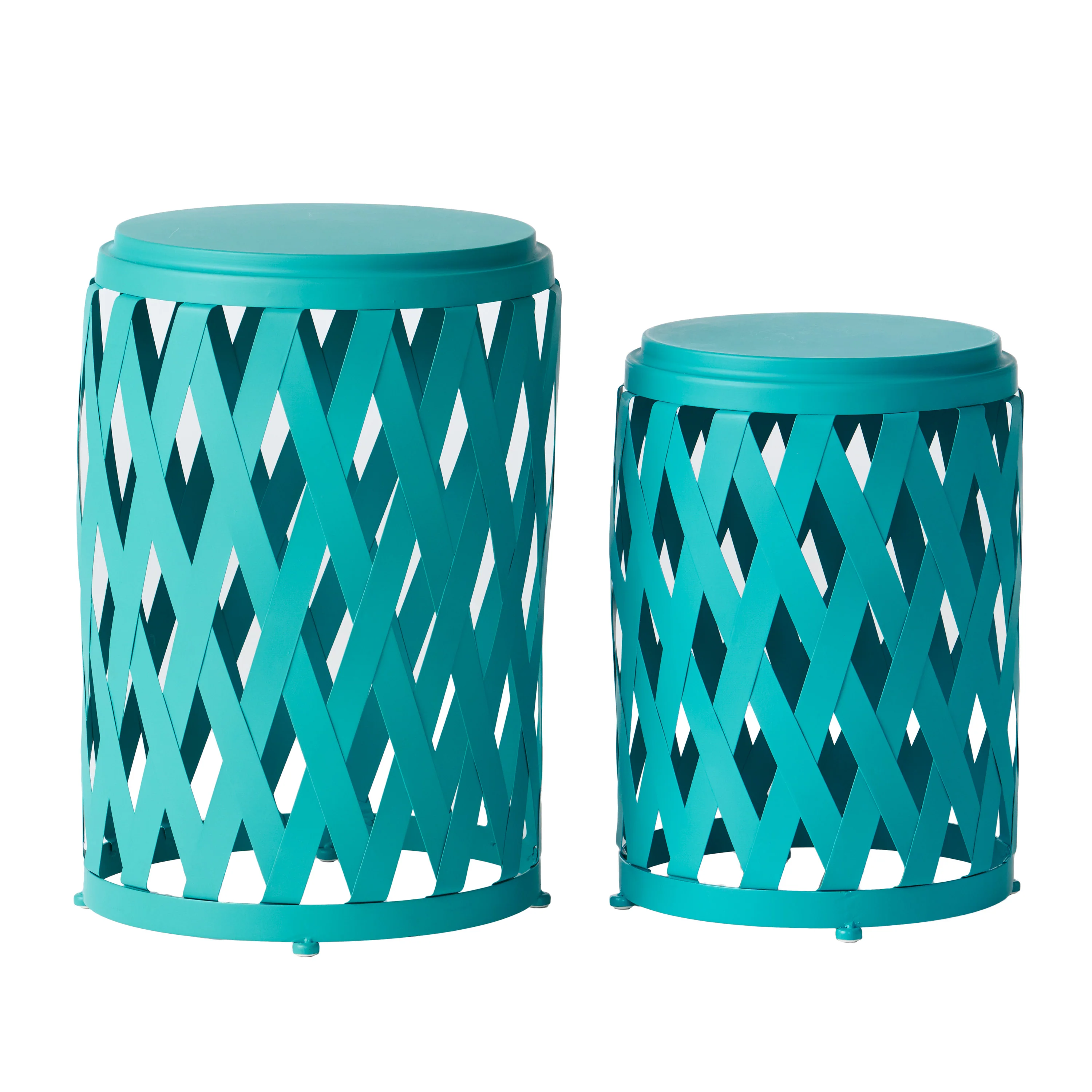 Windsong Outdoor Iron Side Table with Lattice Pattern
