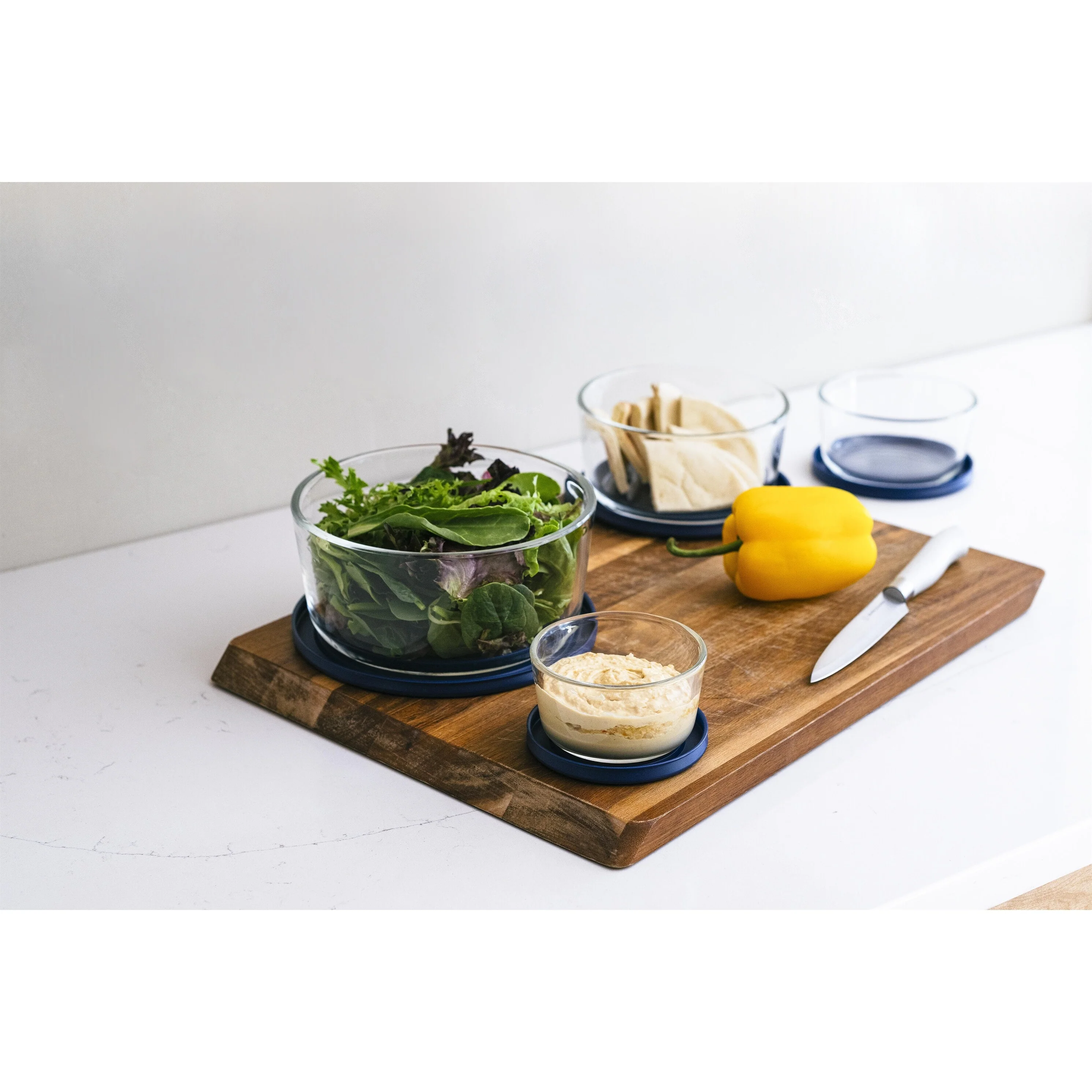 Glass Food Storage Set - Round Nesting, 8-Piece, BPA-Free, Airtight Lids, Microwave & Oven Safe