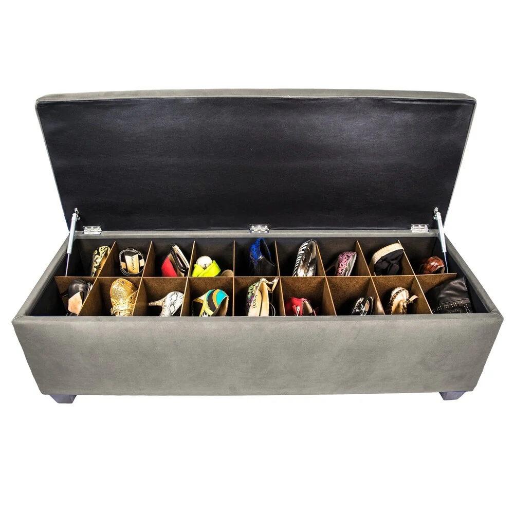 MJL Furniture-Sole Secret Obsession Diamond-tufted Shoe Storage Bench