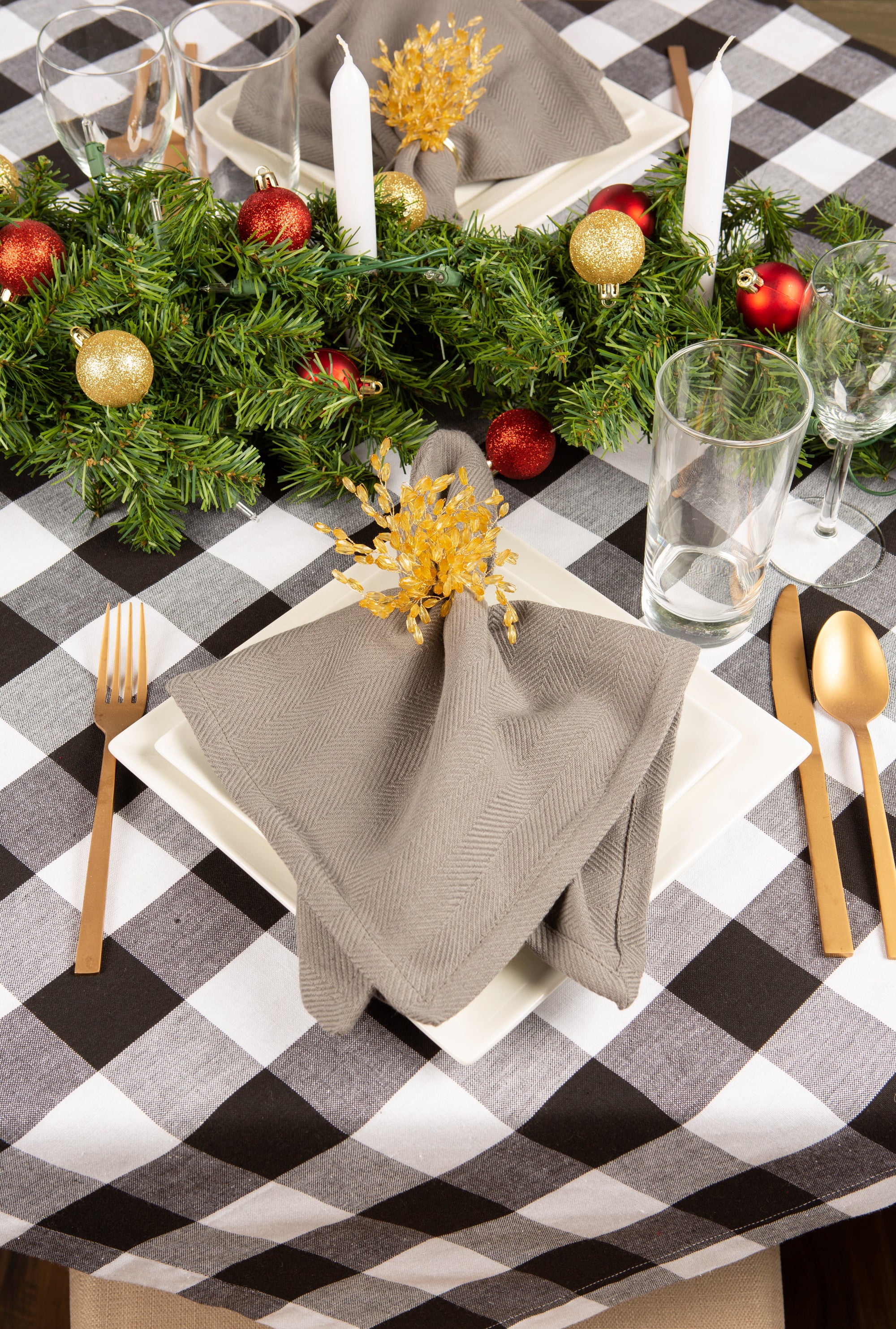 Black Buffalo Check Tablecloth