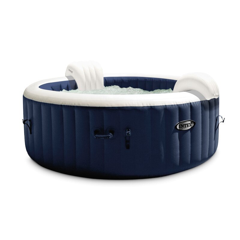Intex 6 - Person 170 - Jet Vinyl Round Inflatable Hot Tub in Dark Blue