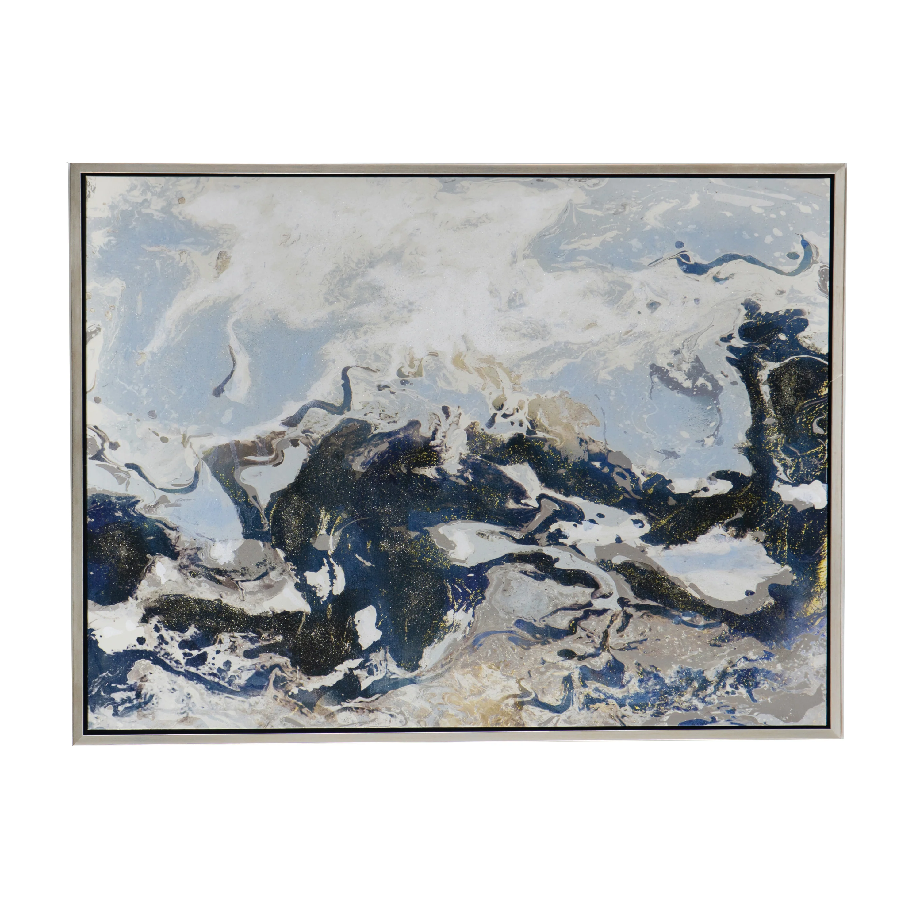 Cerulean Seas Framed Hand-painted Wall Art