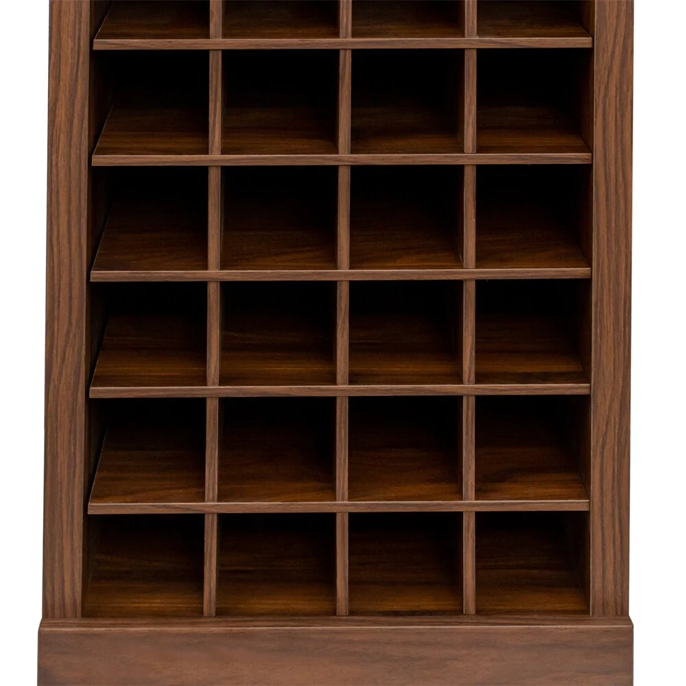 28 Slots Wood Wine Bar Cabinet with Storage Shelves - N/A