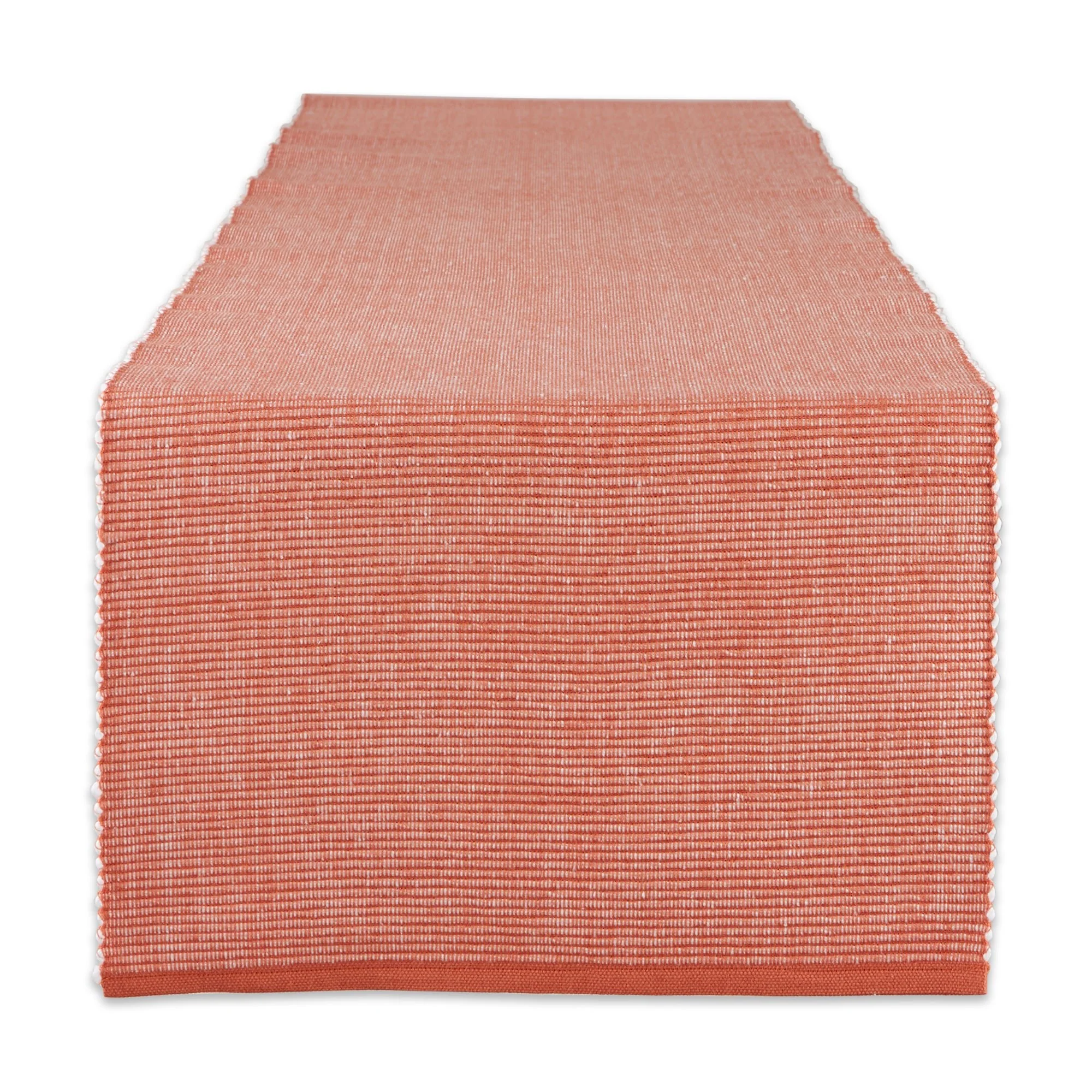 Vintage Red & White 2-Tone Ribbed Table Runner 13X108