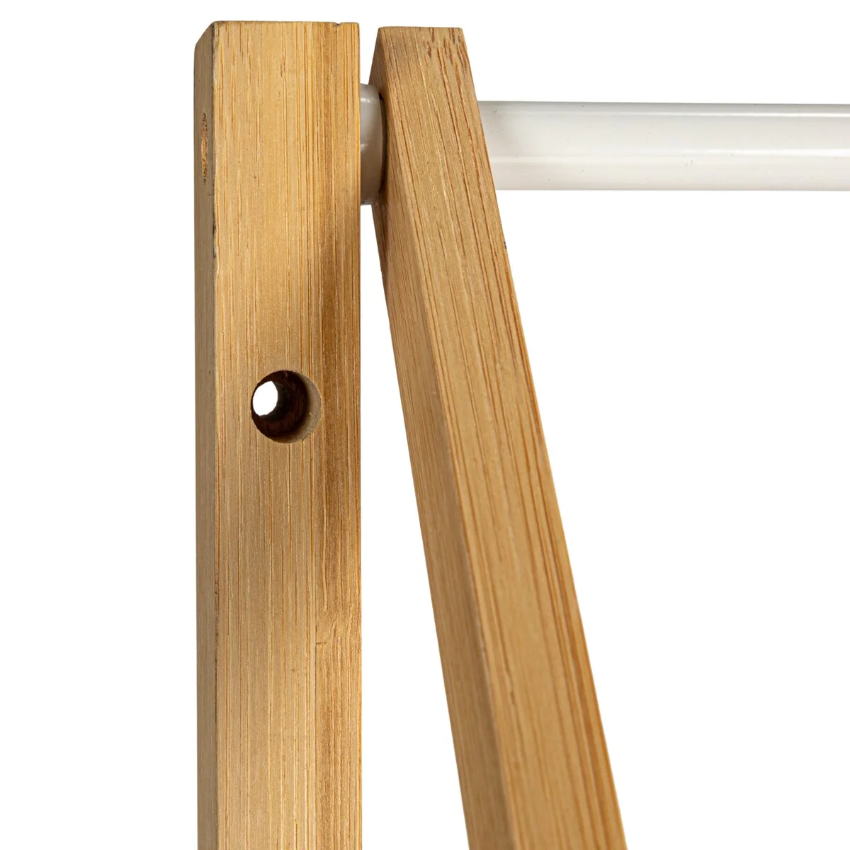 Household Essentials Bamboo and Metal Wall Mount Extendable Drying Rack with 8 Dowels - 28.0