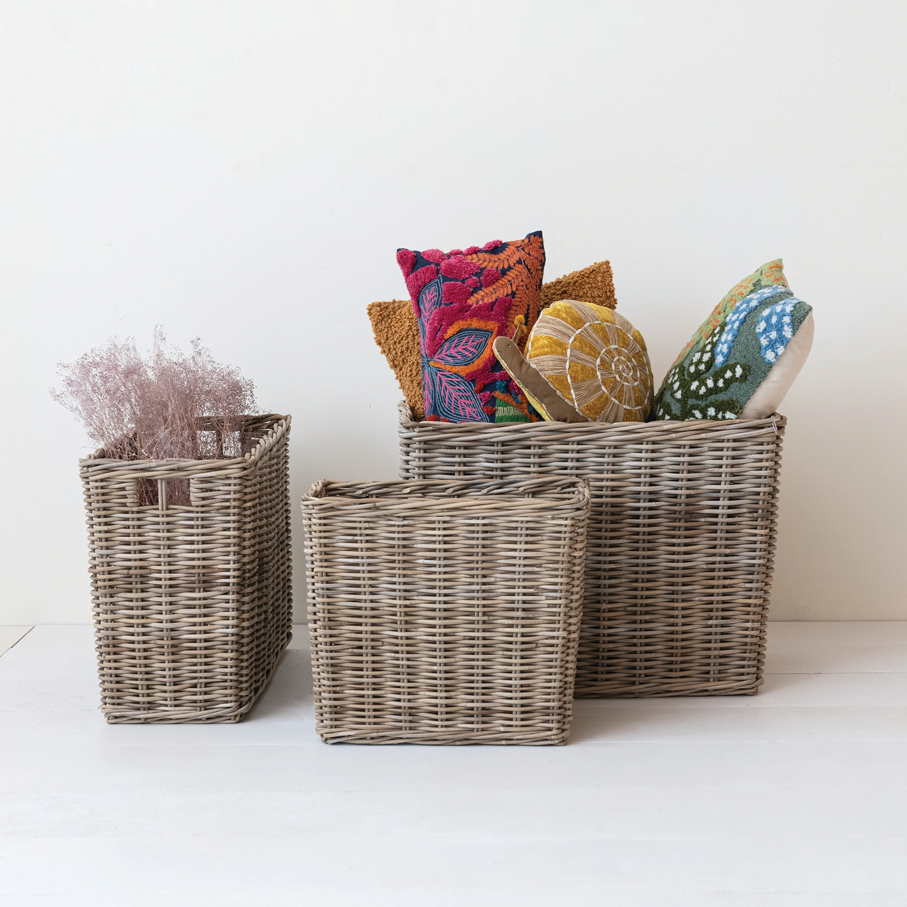 Woven Rattan Basket Storage