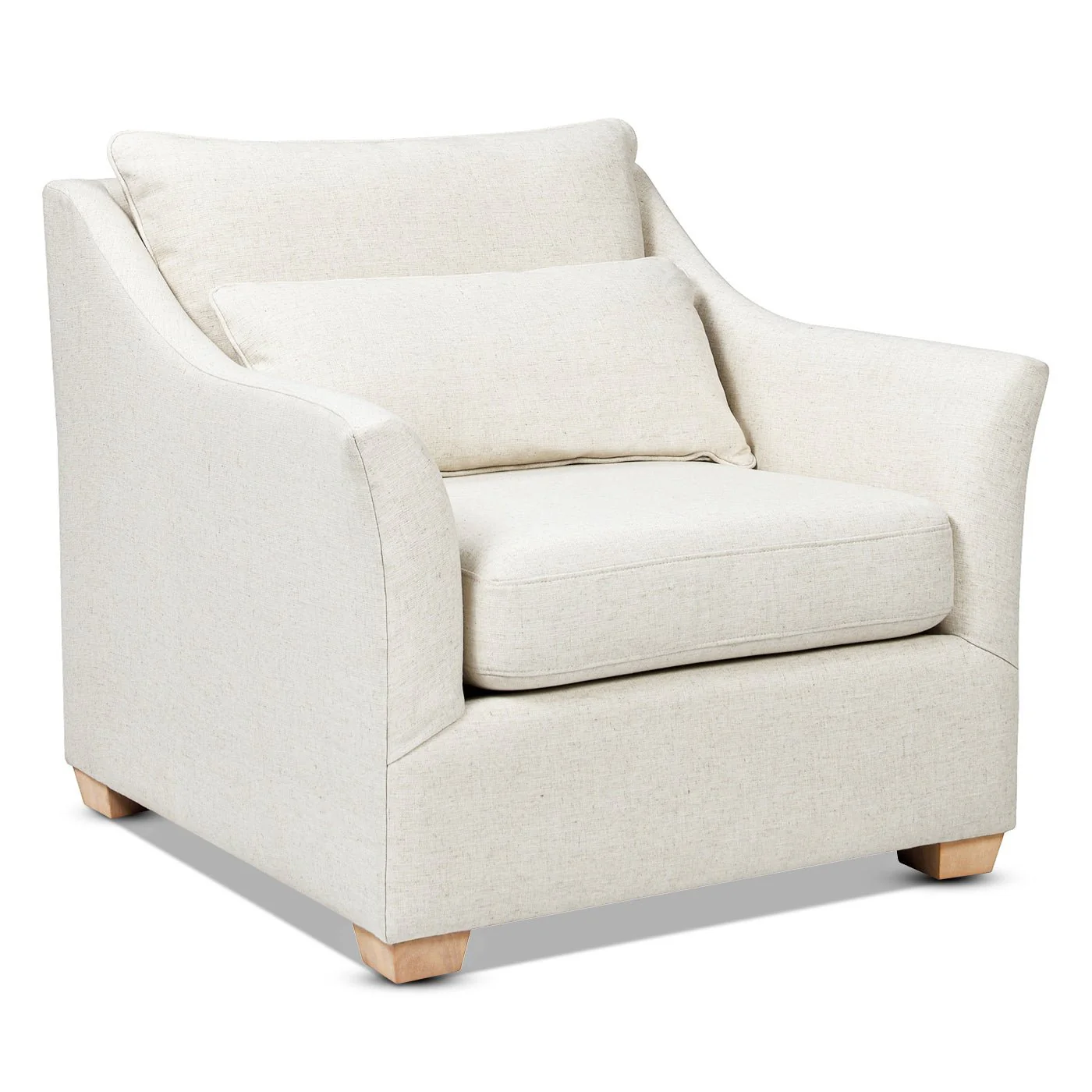Citadell 38 Upholstered Accent Chair with Lumbar Pillow and Flared Arms