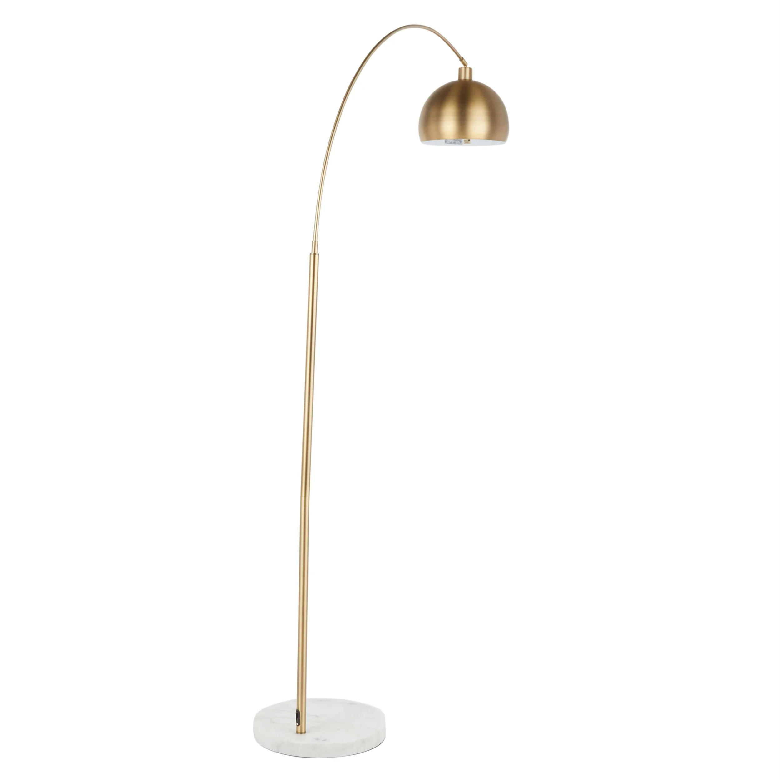 Floor Lamp with Curved Silhouette and Marble Base