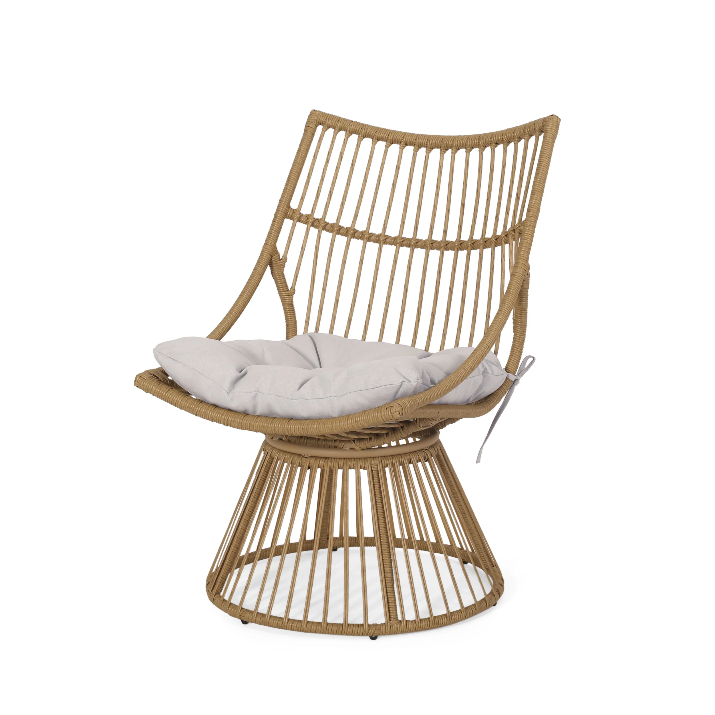 Strontianite Outdoor Rattan Chair with High Back Design