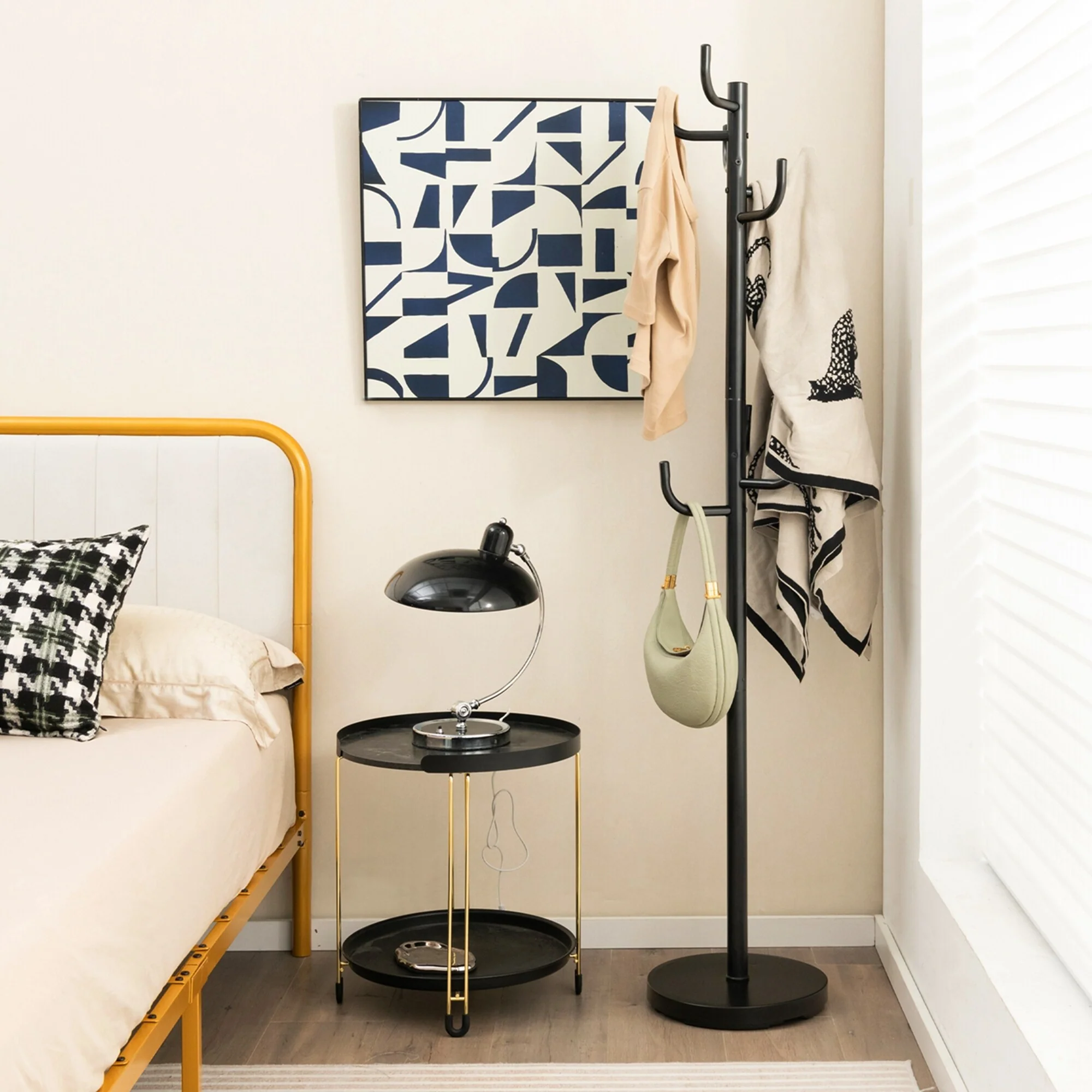 Costway Metal Coat Rack Hat Hanger Hooks Hall Entryway For Jacket