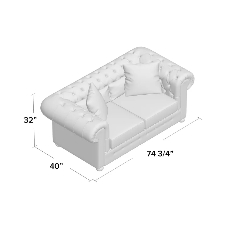 Zaffelare 74.75'' Upholstered Loveseat
