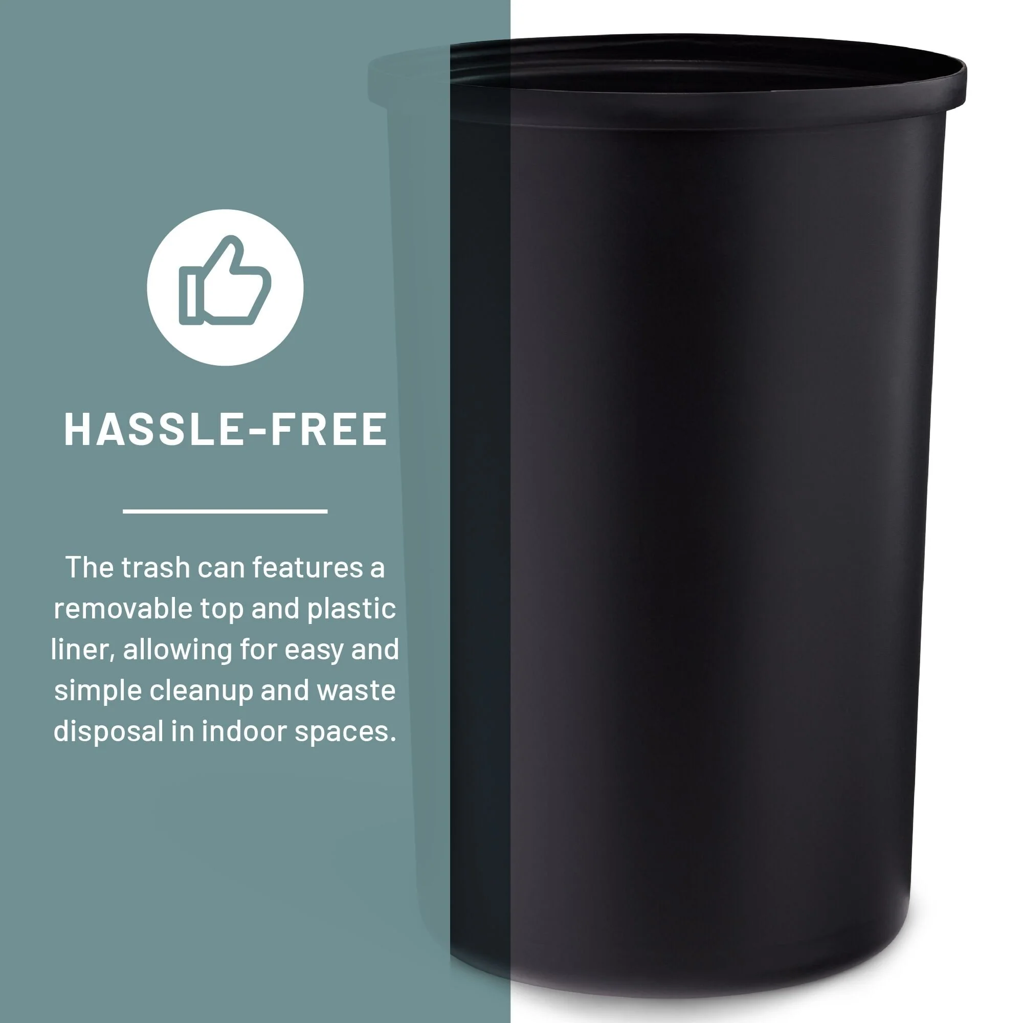 Large Trash Can, 30-Gallon Metal Garbage Can, Receptacle