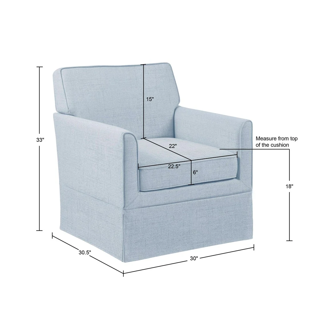 Upholstered Accent Chair with Track Arm and Skirted Base
