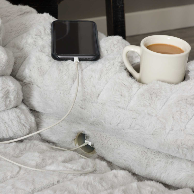 Summer Flash Sale! Limited-Time Promotion—Nestle Chaise Lounge With Dual Cupholders And Charging Ports