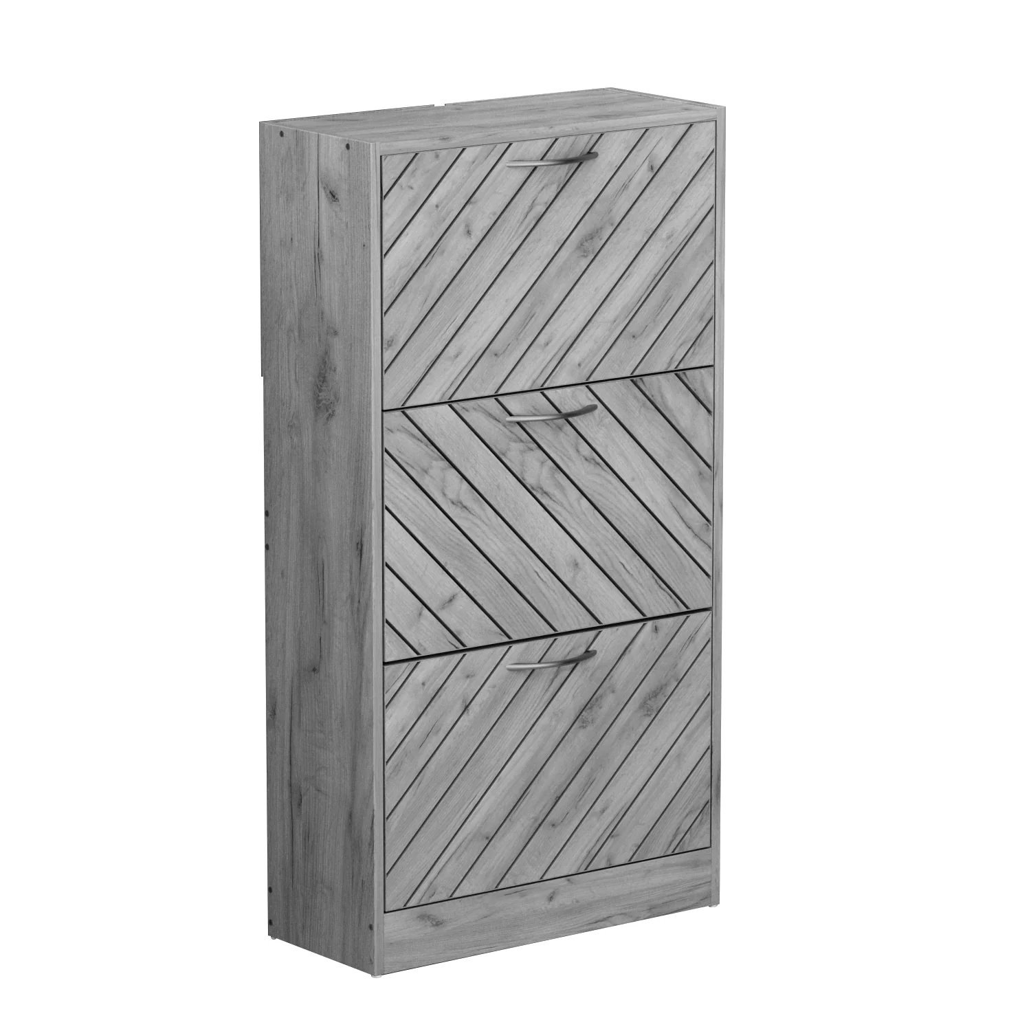 Kerrogee 18-Pair Shoe Storage Cabinet with 3 Flip Drawers Wood/ Grey