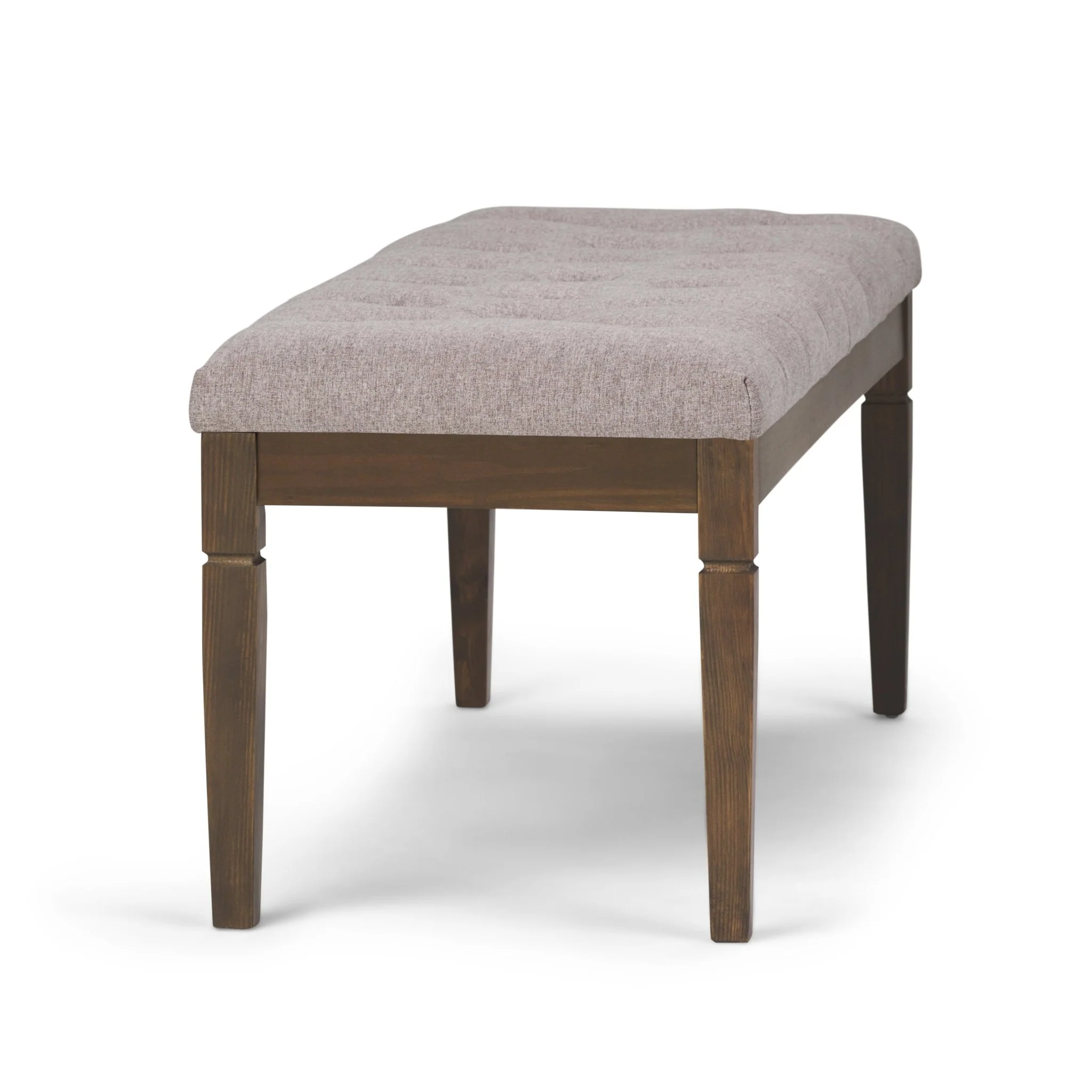 Hushed Upholstered Tufted Ottoman Bench with Carved Legs