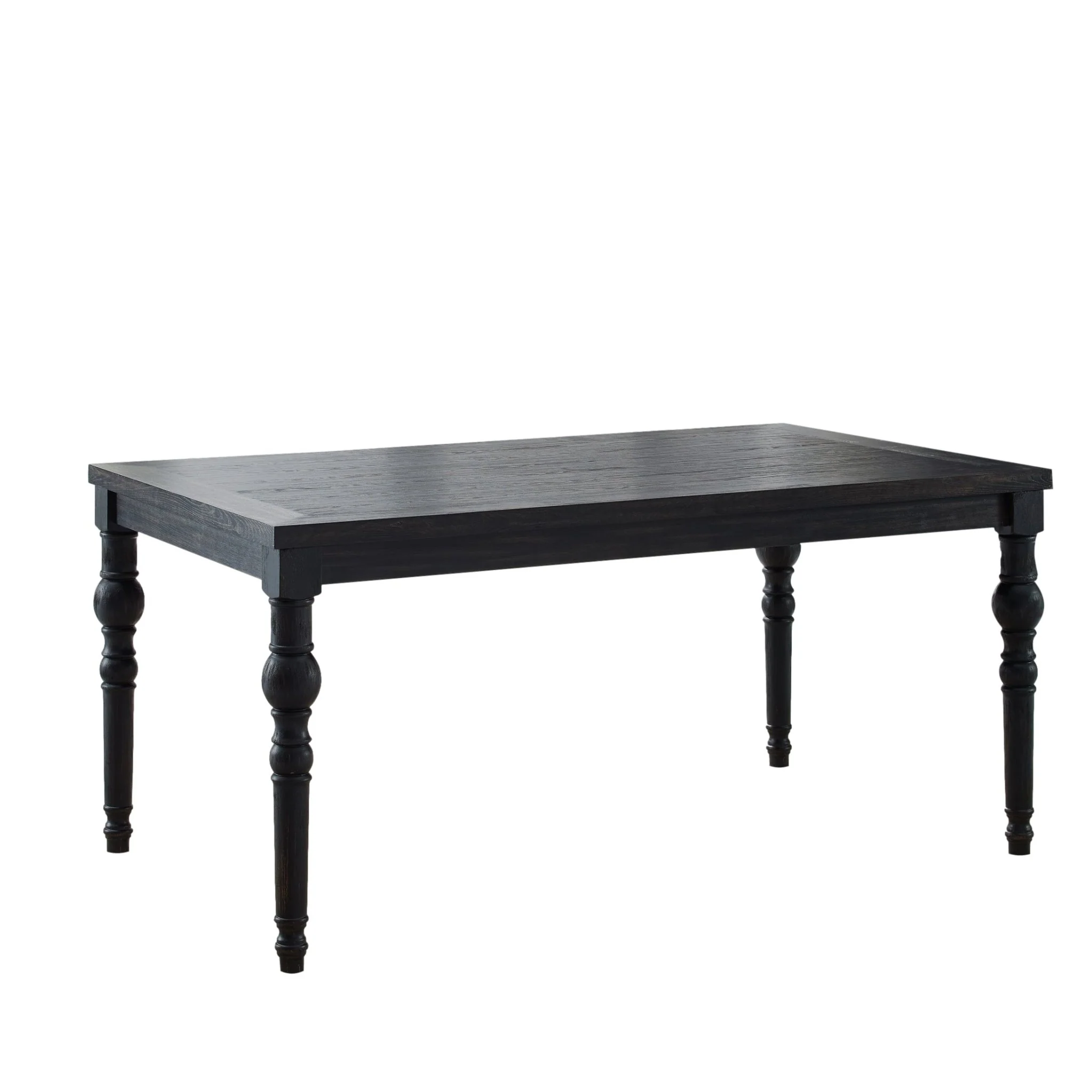 Wood Dining Table with Turned Leg and Rectangle Top