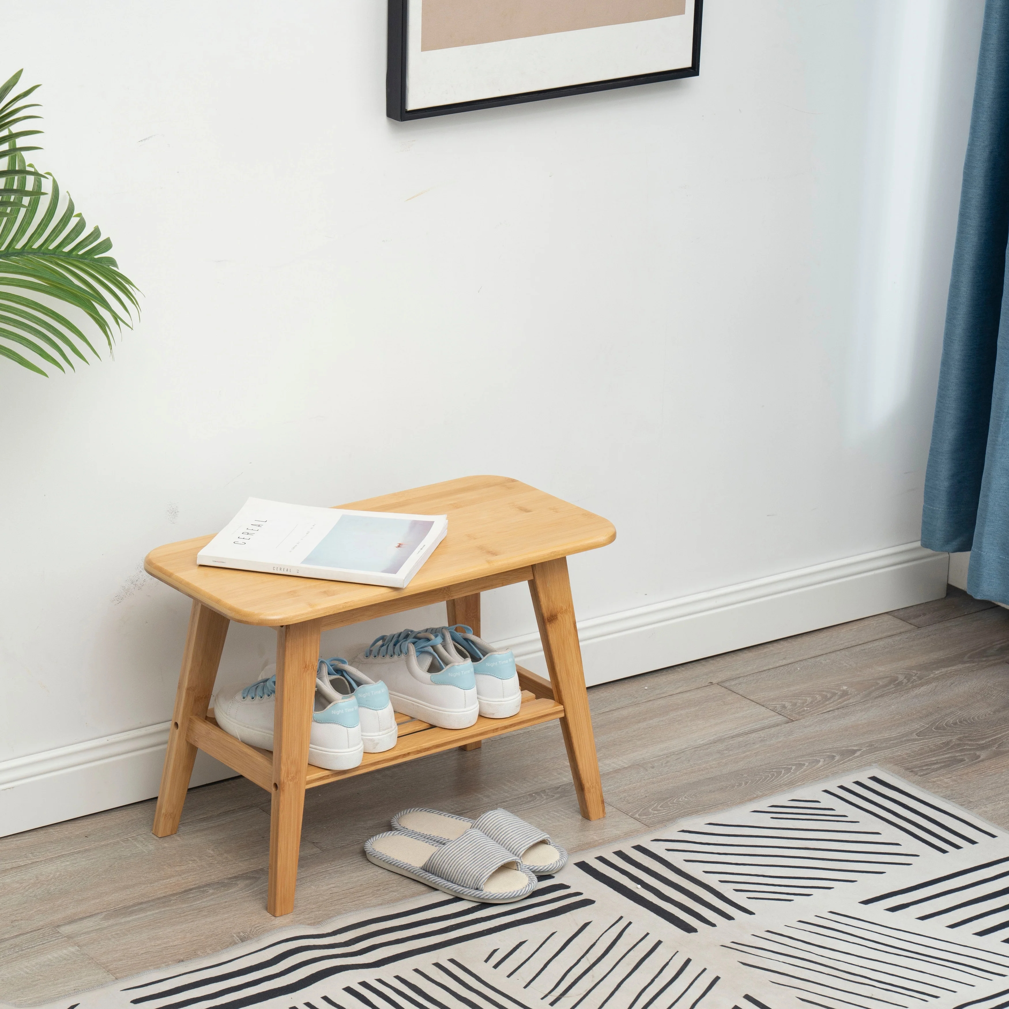 Bamboo Shoe Rack for Entryway, Shoe & Entryway Bench