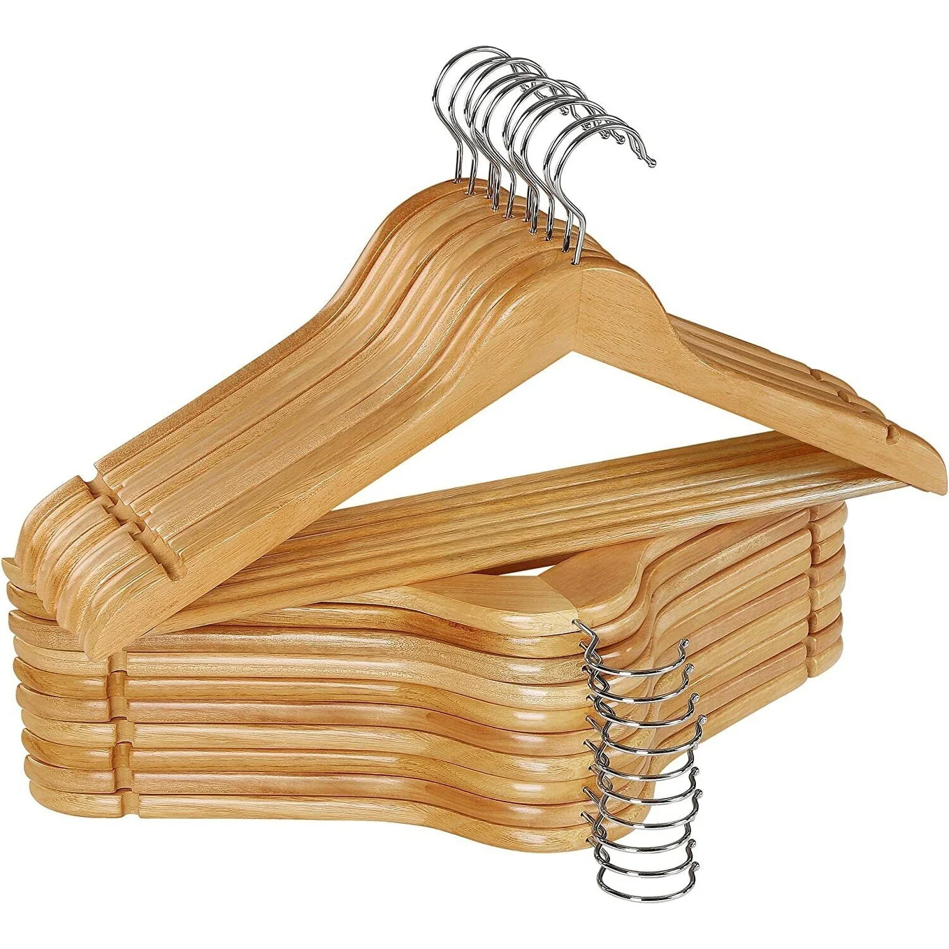 10 Pcs Wooden Suit Hangers