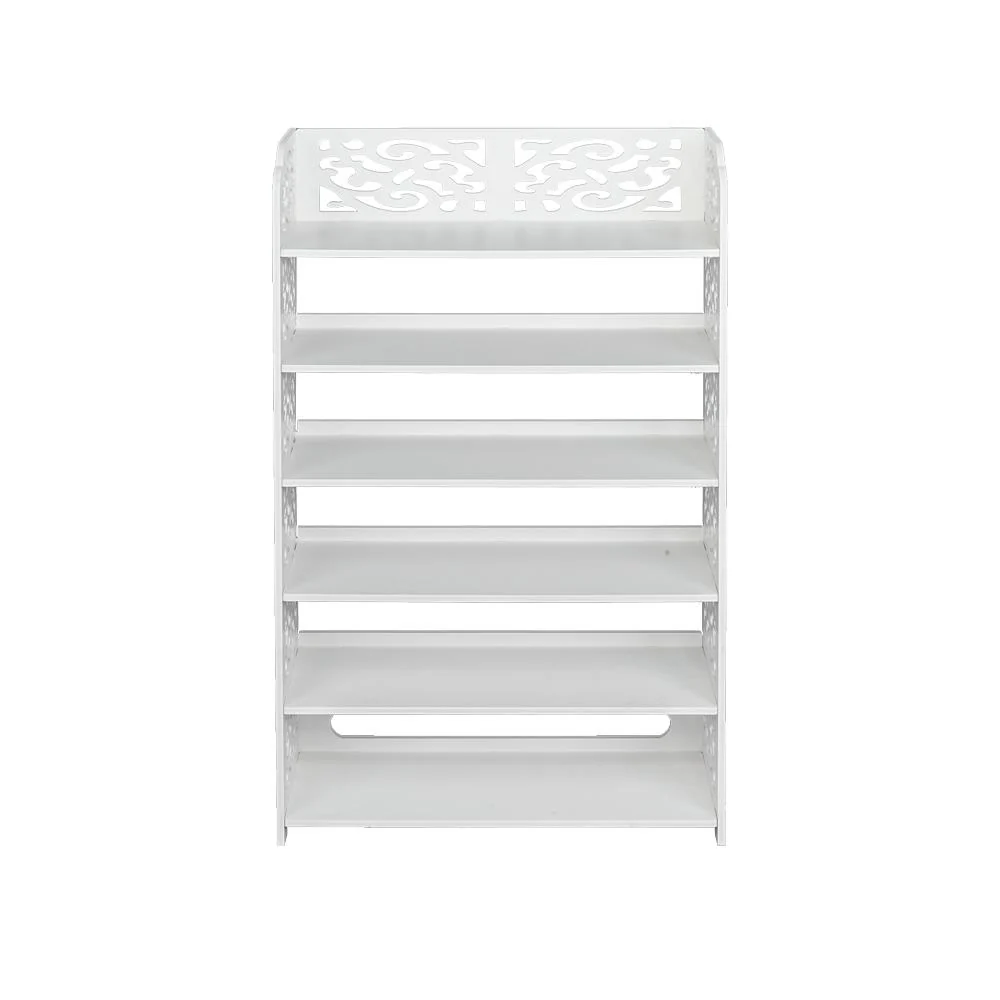 6 Tier Carved Storage Organizer Standing Shoe Rack Shelf Cabinet