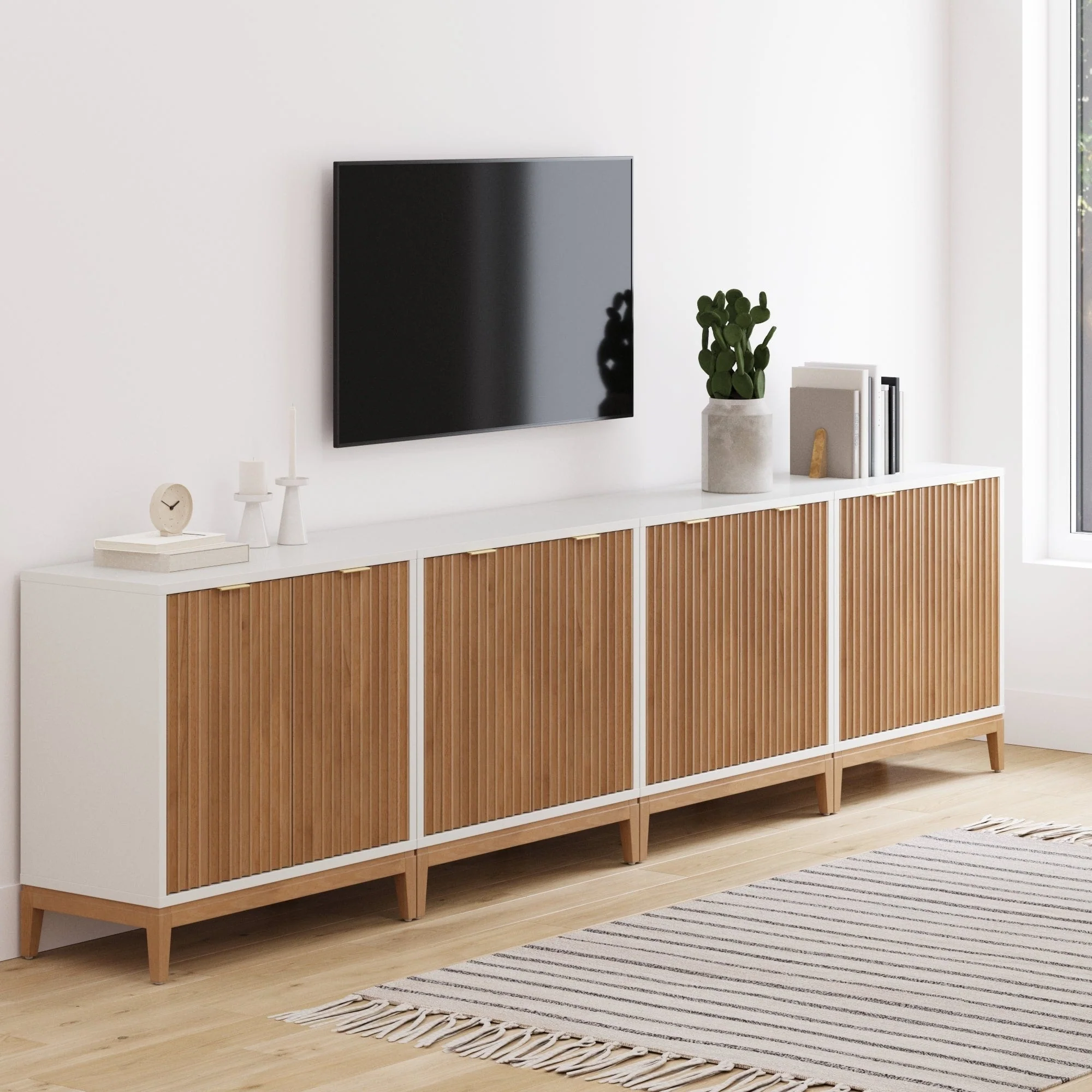 Jasper Modern Sideboard, Kitchen Storage Cabinet with Fluted Doors