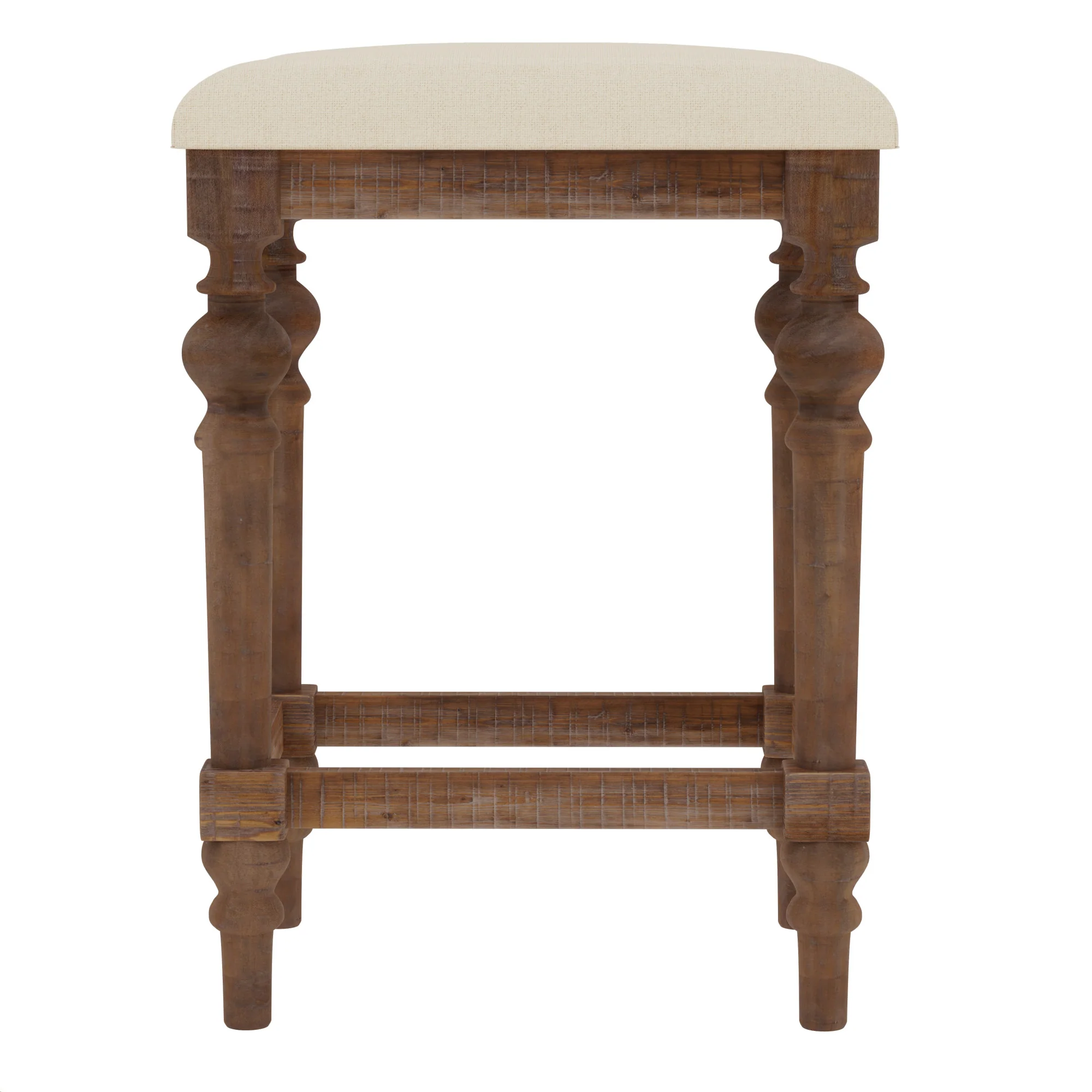 4-Piece Console Table with 3 Stools, 2 Drawers and Turned Legs