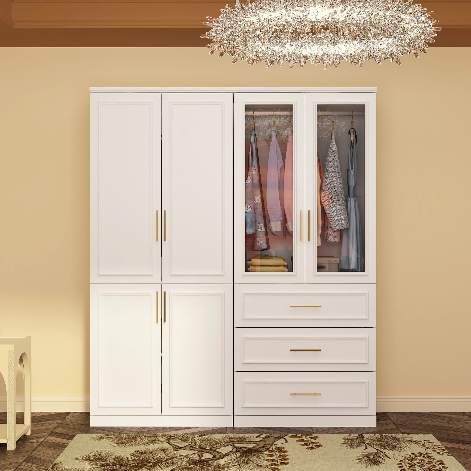 Modular Wardrobe Combo Armoires Closet Freestanding Cabinet Organizer