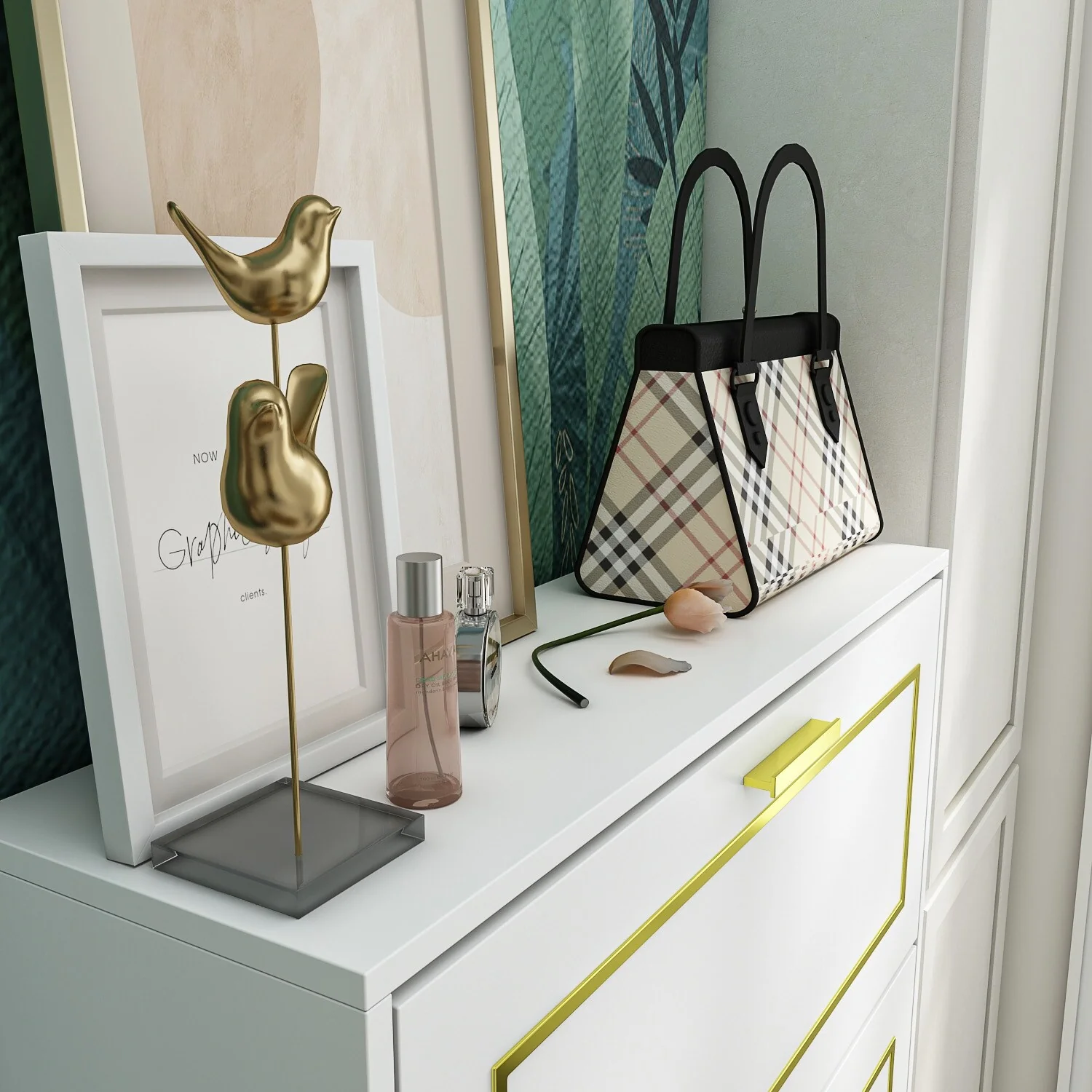 Fold-Out Shoes Cabinet Storage Cabinet Dresser Chest(Black/White)