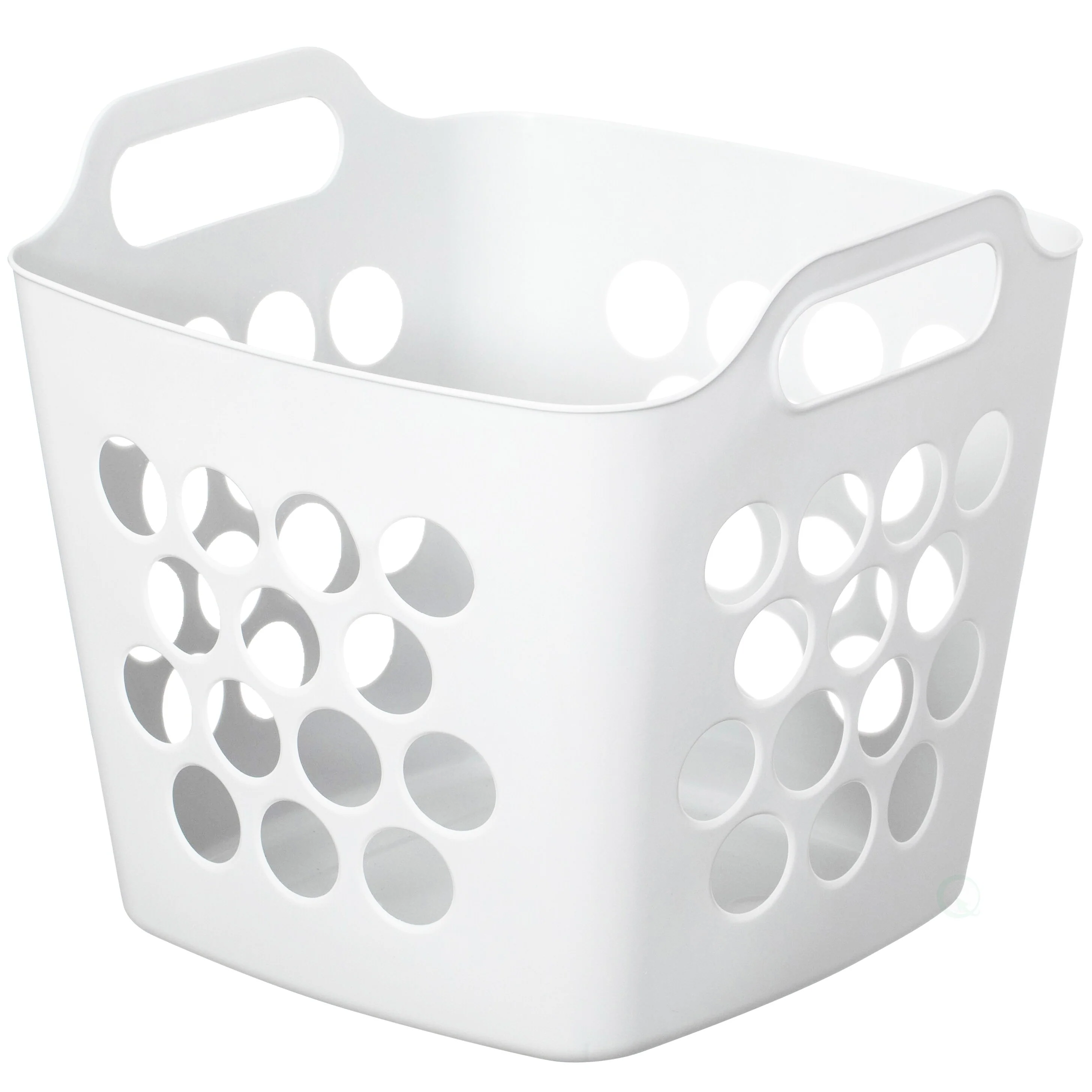 Flexible Plastic Laundry Basket - Square Storage Hamper with Side Handles for Easy Carrying - 28 Litter