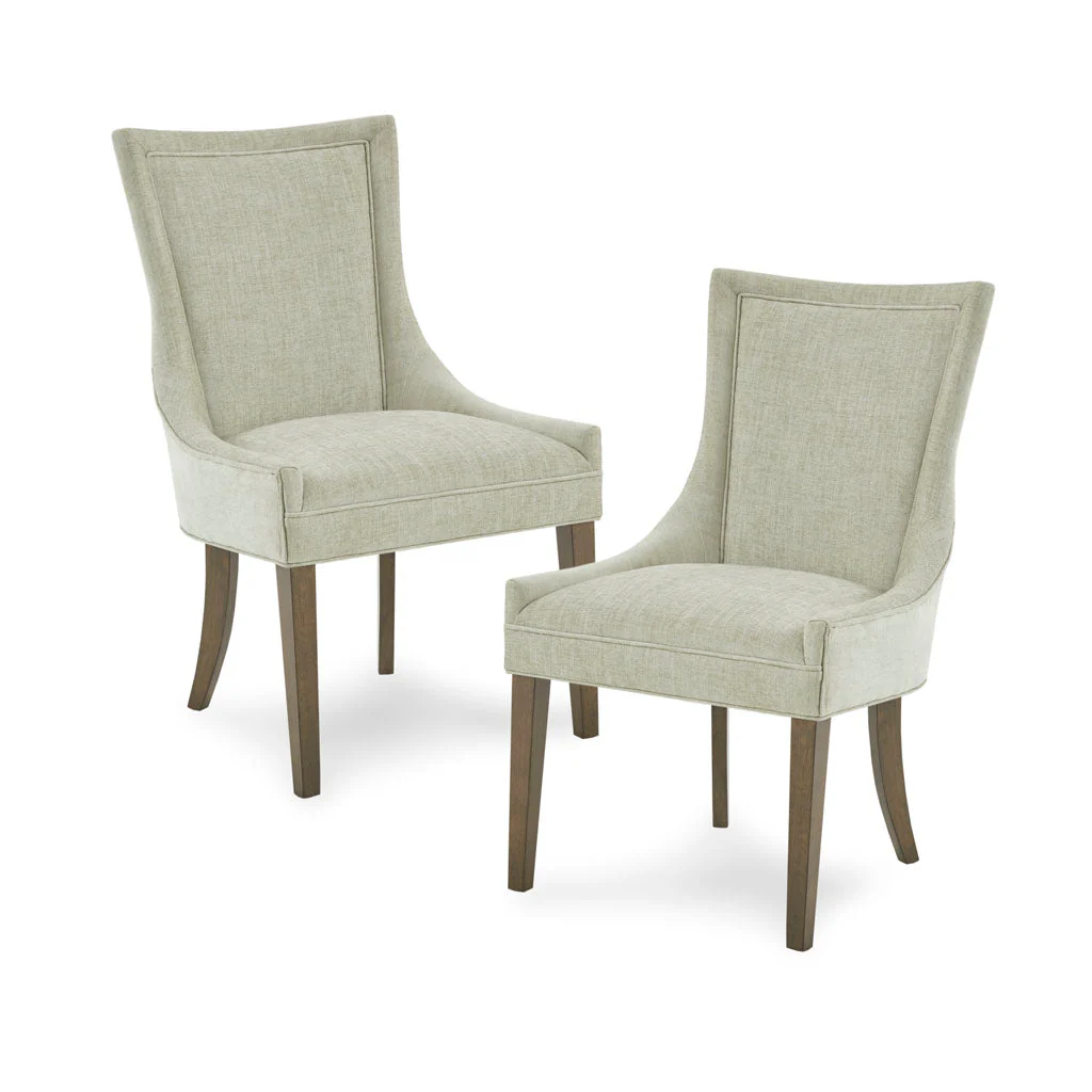 Dining Chair with High Back and Solid Wood Legs, Set of 2