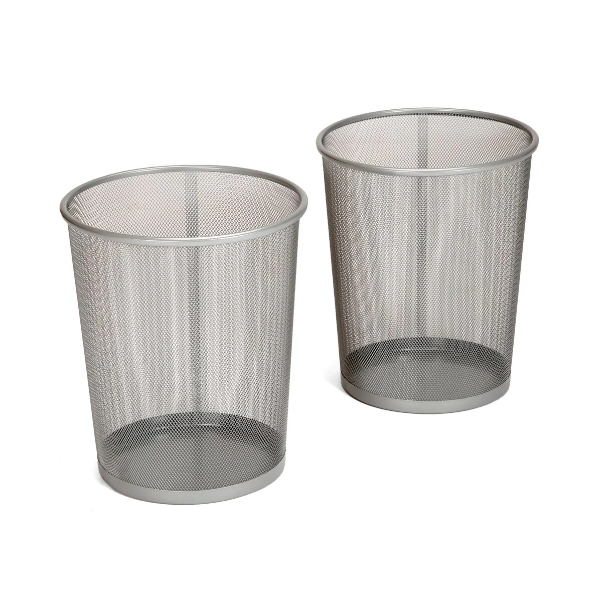 Seville Classics 6 Gal. Round Mesh Trash Can Recycling Bin (2-Pack)