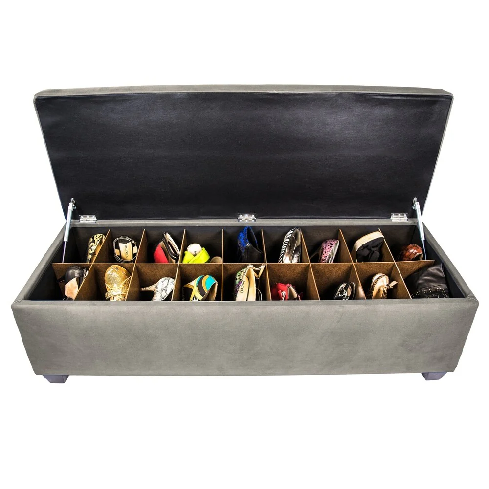 MJL Furniture-Sole Secret Obsession Diamond-tufted Shoe Storage Bench