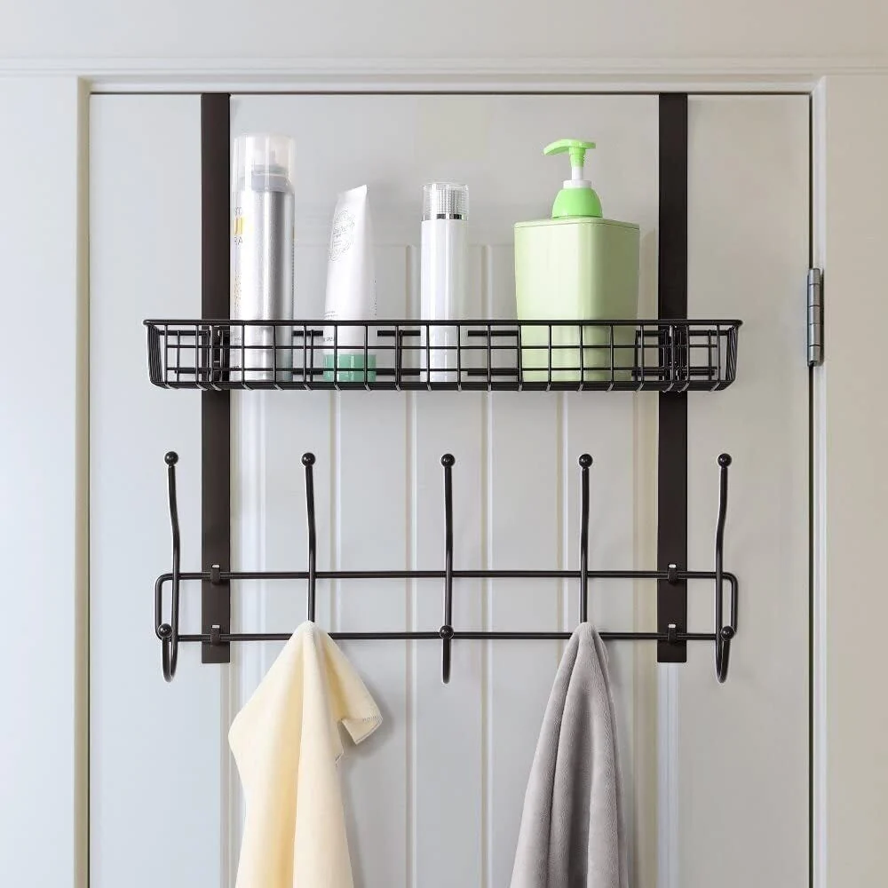 Over The Door Shelf Organizer with 5 Hook