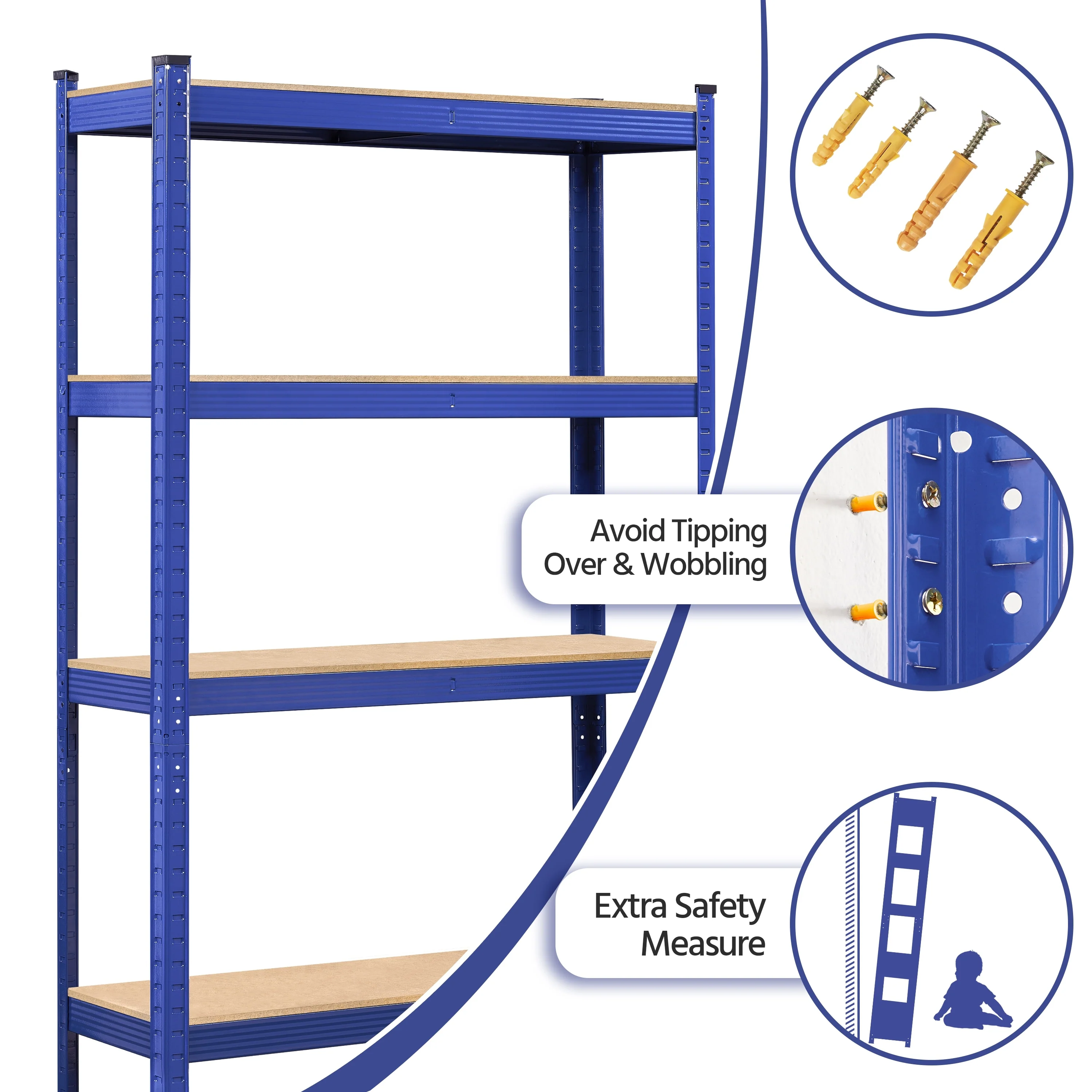 Yaheetech Adjustable 5-Tier Shelf Metal Storage Rack for Home/Office/Garage - 35.5″ L × 12″ W × 71″ H