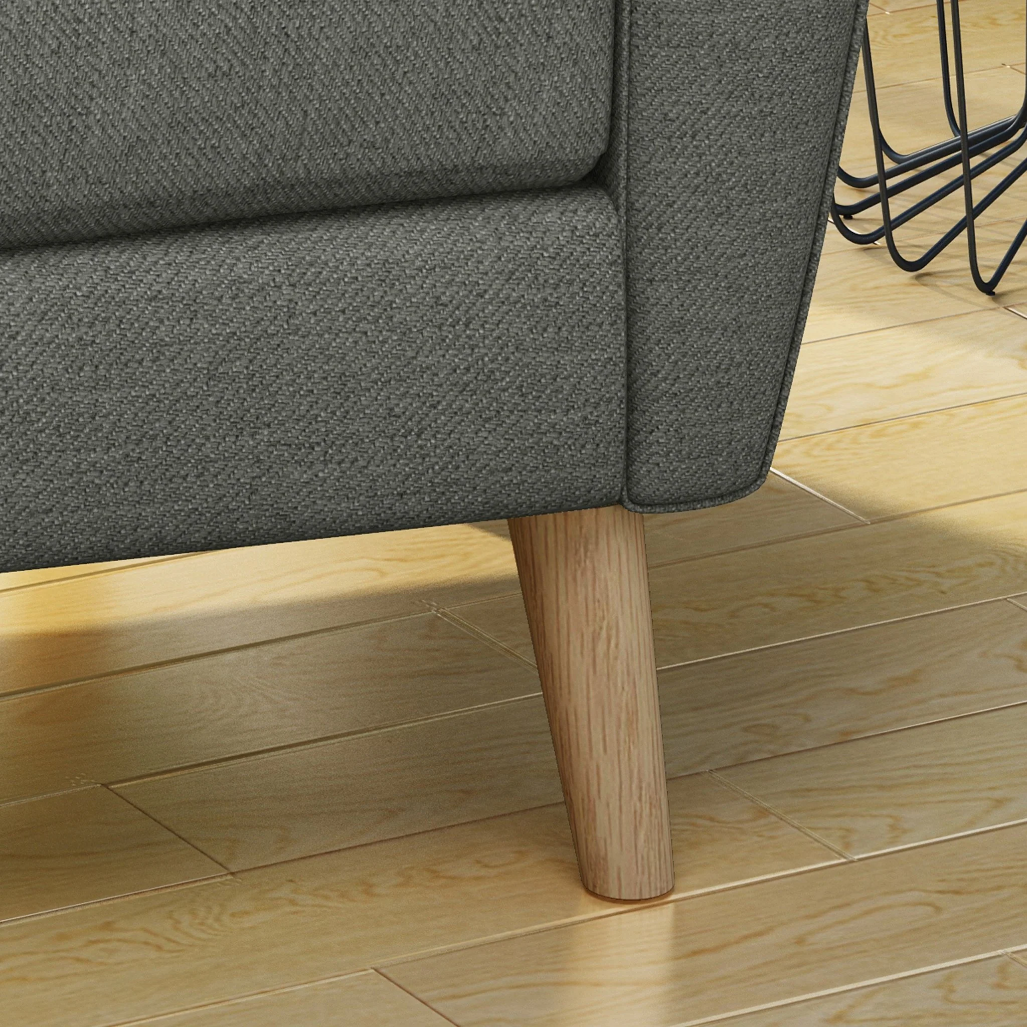Fabric Channel Stitch Club Chair with Tufted Back