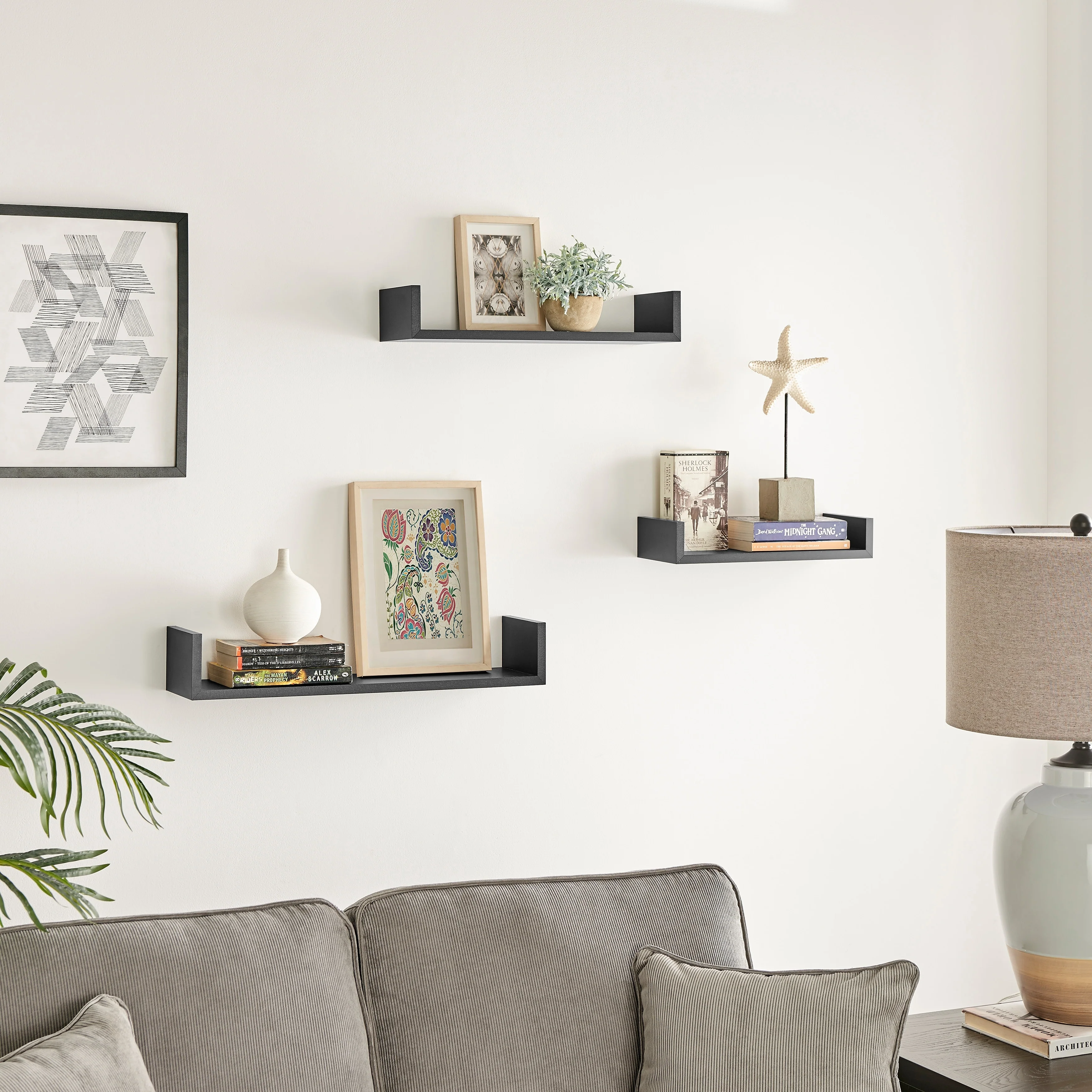 Danya B. Aalto U-Shaped Floating Wall Shelves - Set of 3