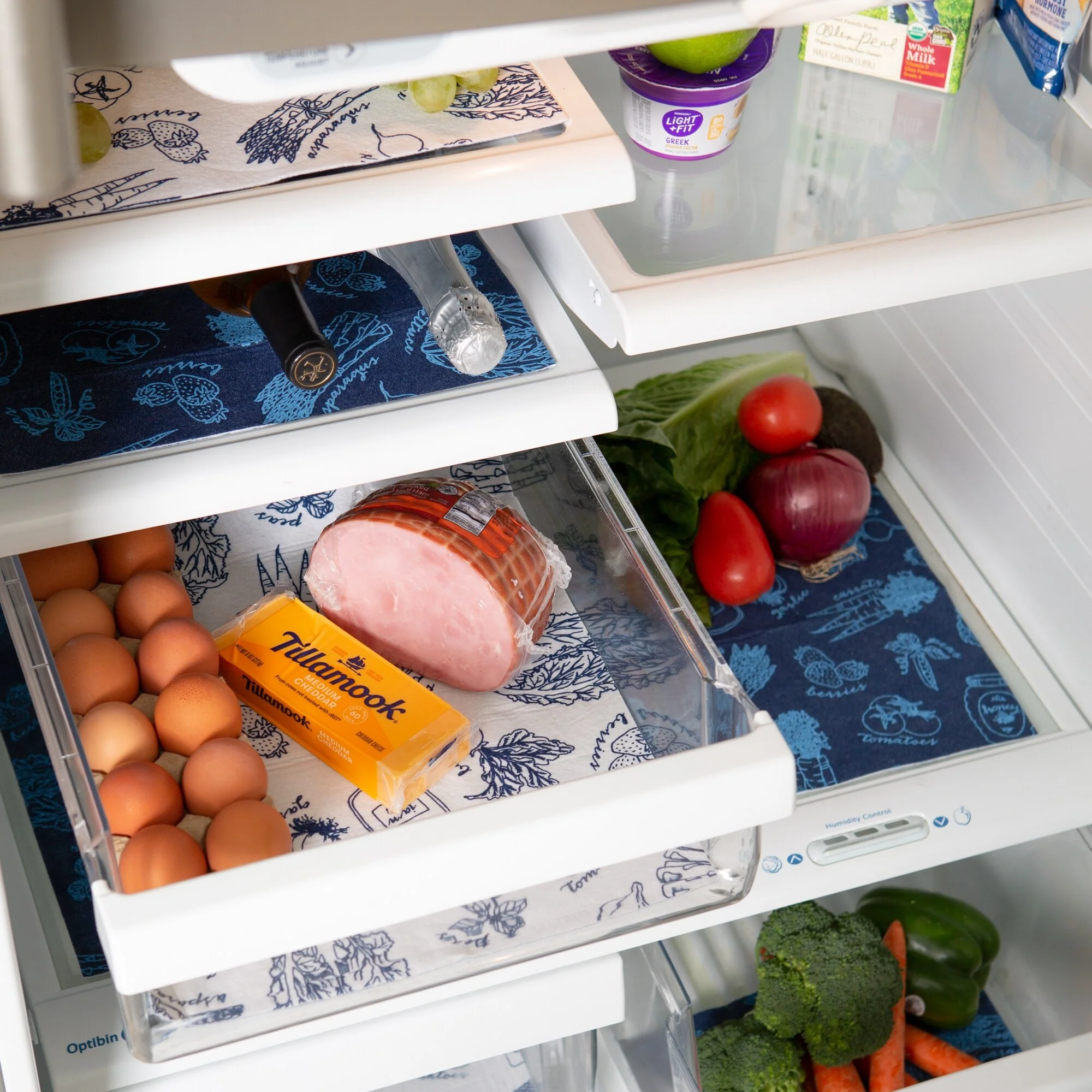 DII Nautical Blue Market Print Fridge Liner (Set of 6)