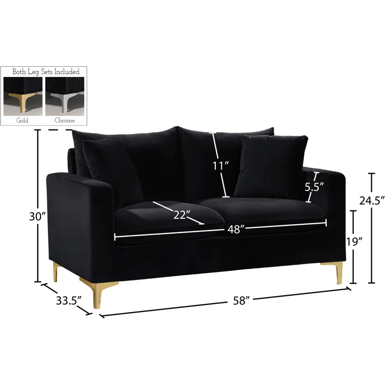 Shumpert 58'' Velvet Loveseat